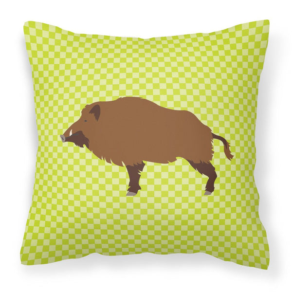 Wild Boar Pig Green Fabric Decorative Pillow BB7762PW1818 by Caroline's Treasures