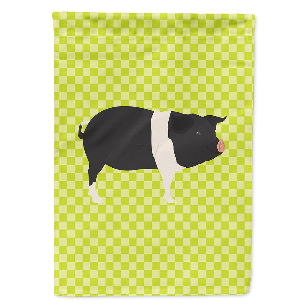 Hampshire Pig Green Flag Canvas House Size BB7765CHF
