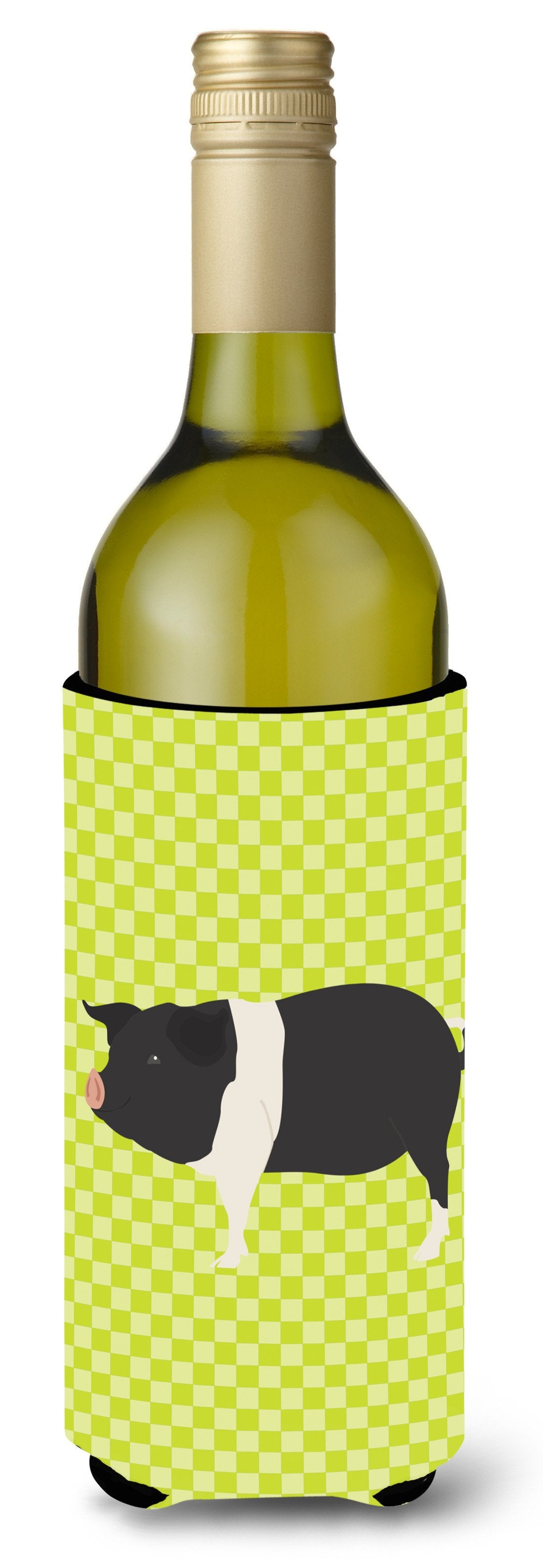 Hampshire Pig Green Wine Bottle Beverge Insulator Hugger BB7765LITERK by Caroline&#39;s Treasures