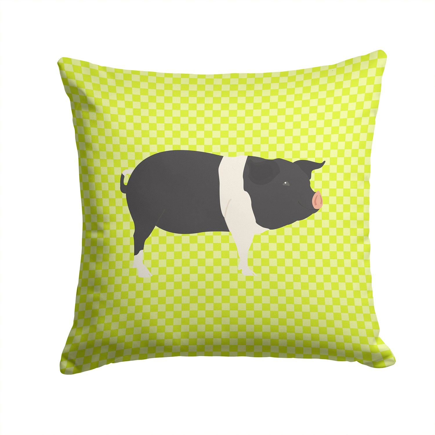 Hampshire Pig Green Fabric Decorative Pillow BB7765PW1414 - the-store.com