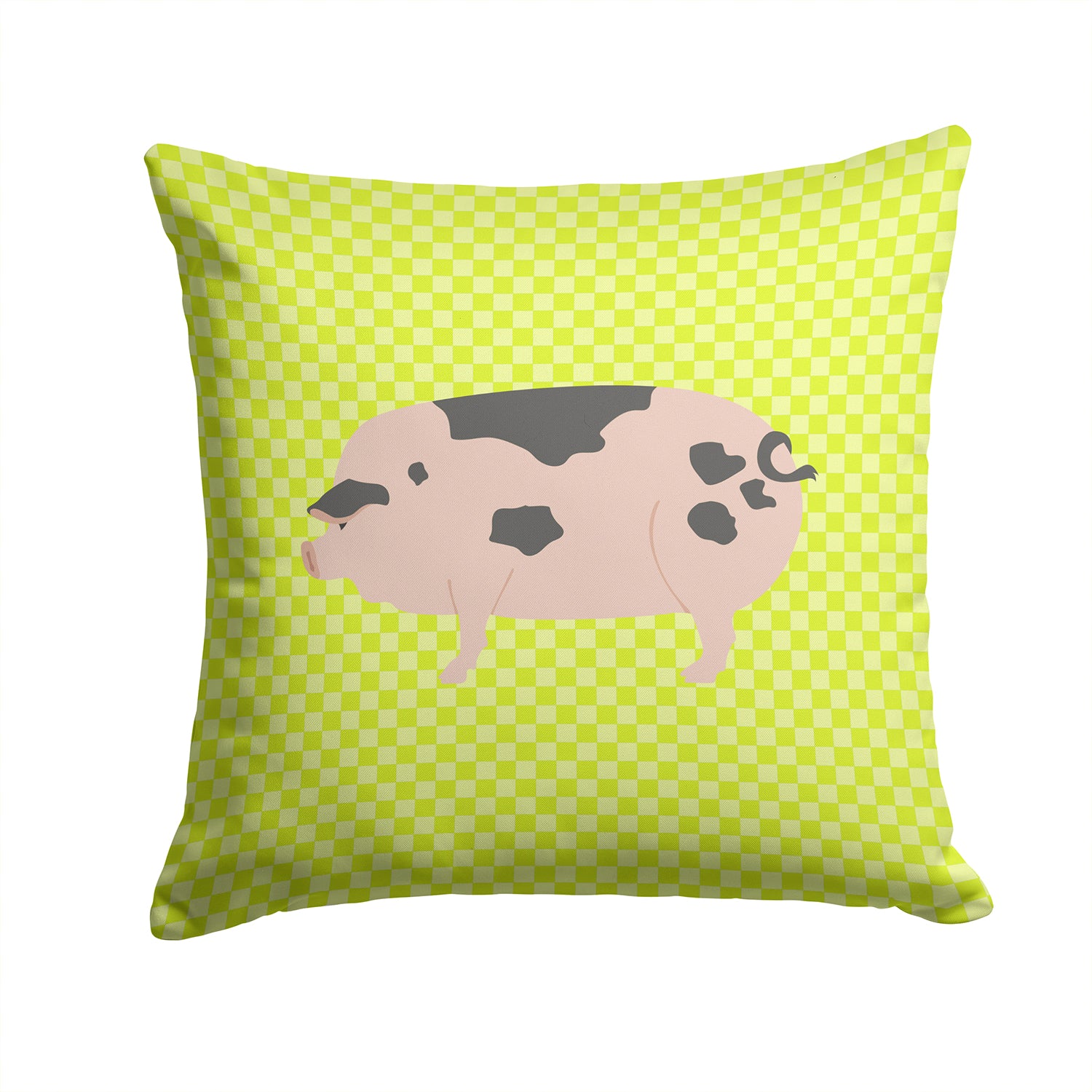 Gloucester Old Spot Pig Green Fabric Decorative Pillow BB7766PW1414 - the-store.com