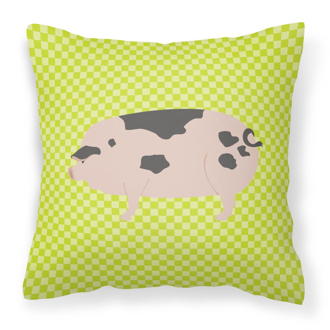 Gloucester Old Spot Pig Green Fabric Decorative Pillow BB7766PW1818 by Caroline&#39;s Treasures
