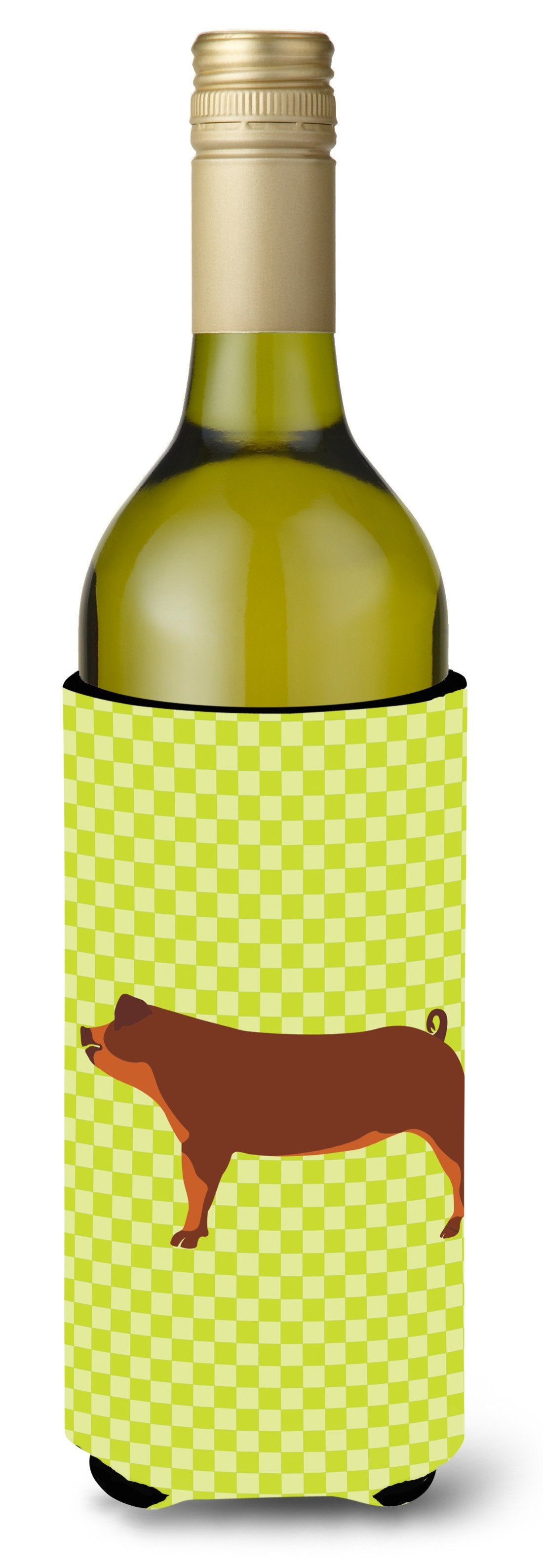 Duroc Pig Green Wine Bottle Beverge Insulator Hugger BB7768LITERK by Caroline&#39;s Treasures