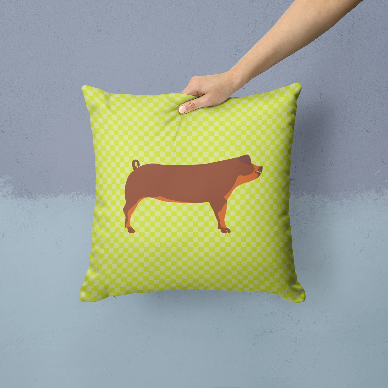 Duroc Pig Green Fabric Decorative Pillow BB7768PW1414 - the-store.com