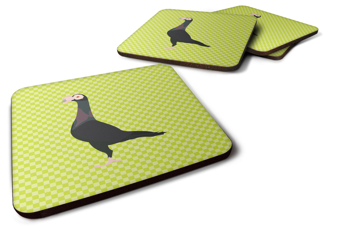 English Carrier Pigeon Green Foam Coaster Set of 4 BB7771FC - the-store.com