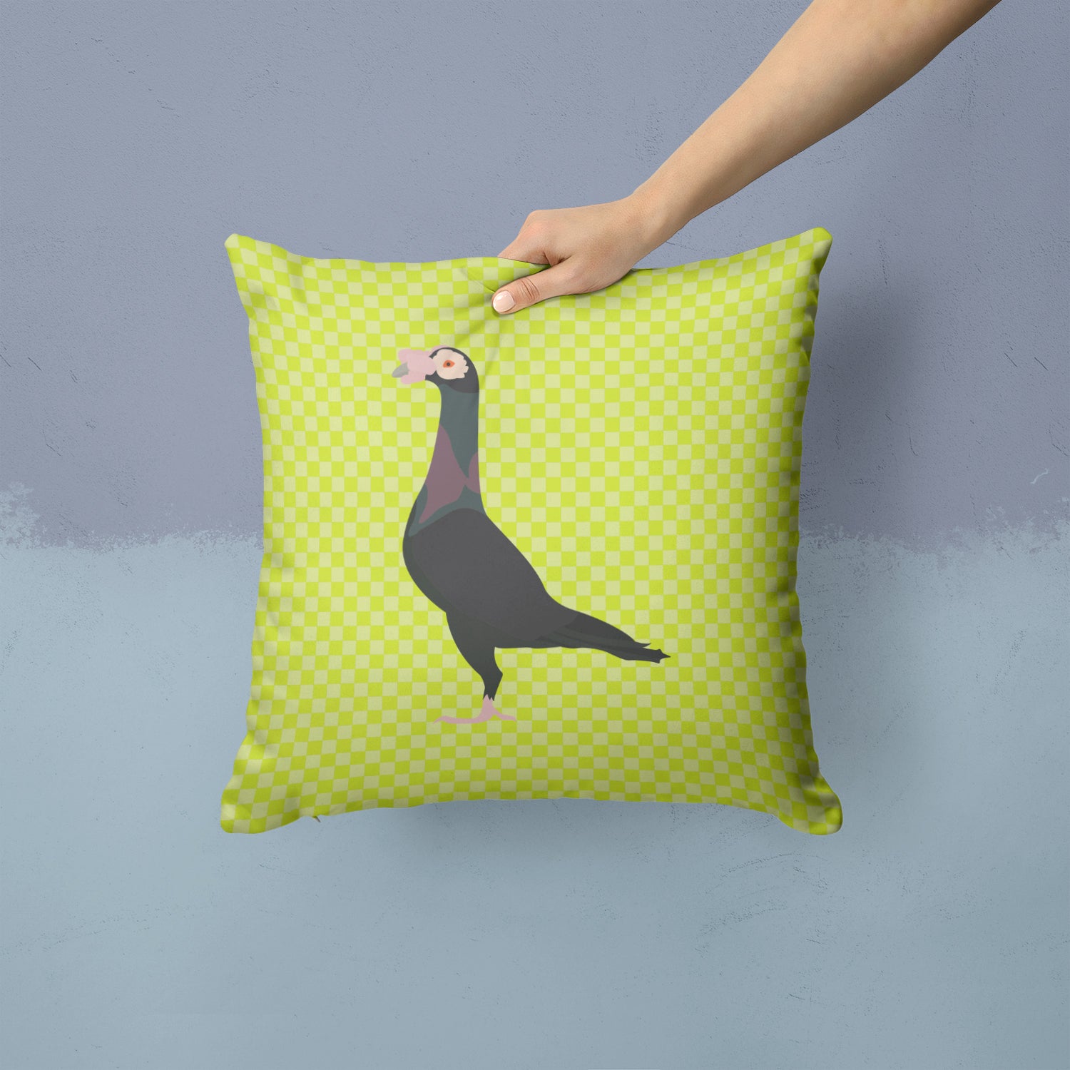 English Carrier Pigeon Green Fabric Decorative Pillow BB7771PW1414 - the-store.com