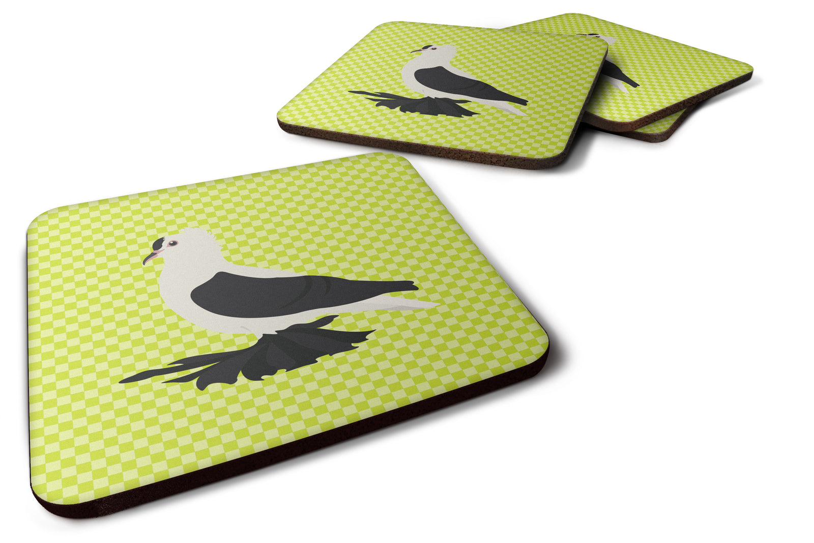 Saxon Fairy Swallow Pigeon Green Foam Coaster Set of 4 BB7772FC - the-store.com