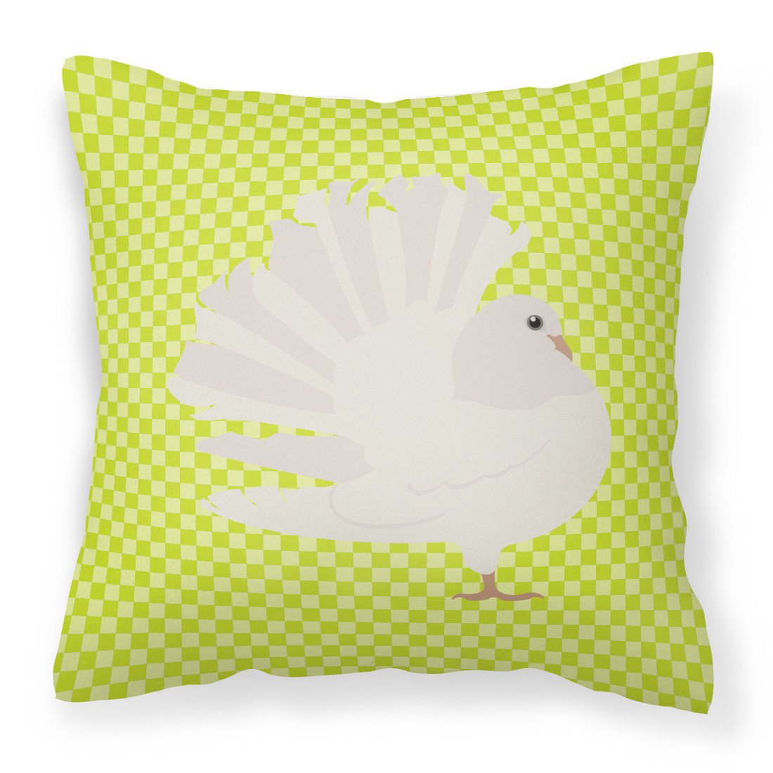 Silver Fantail Pigeon Green Fabric Decorative Pillow BB7776PW1818 by Caroline's Treasures