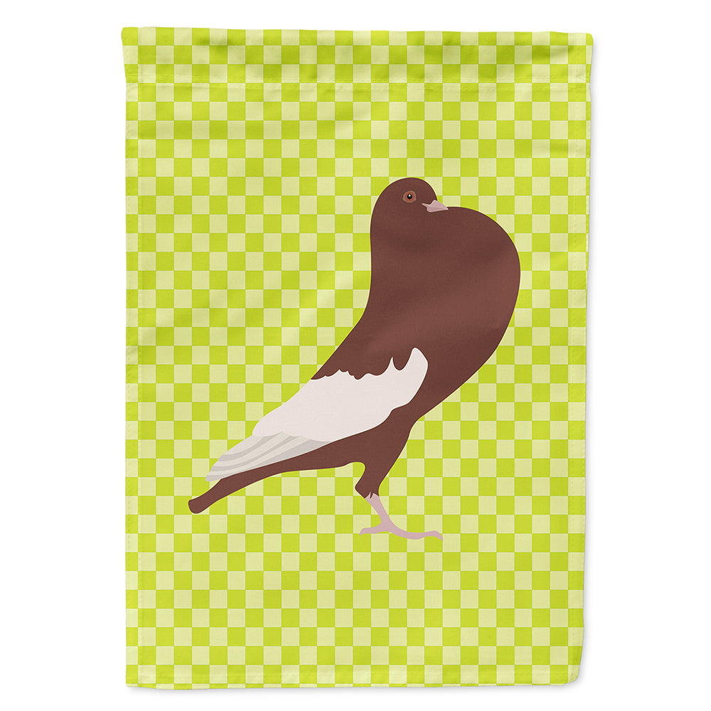 English Pouter Pigeon Green Flag Canvas House Size BB7780CHF  the-store.com.