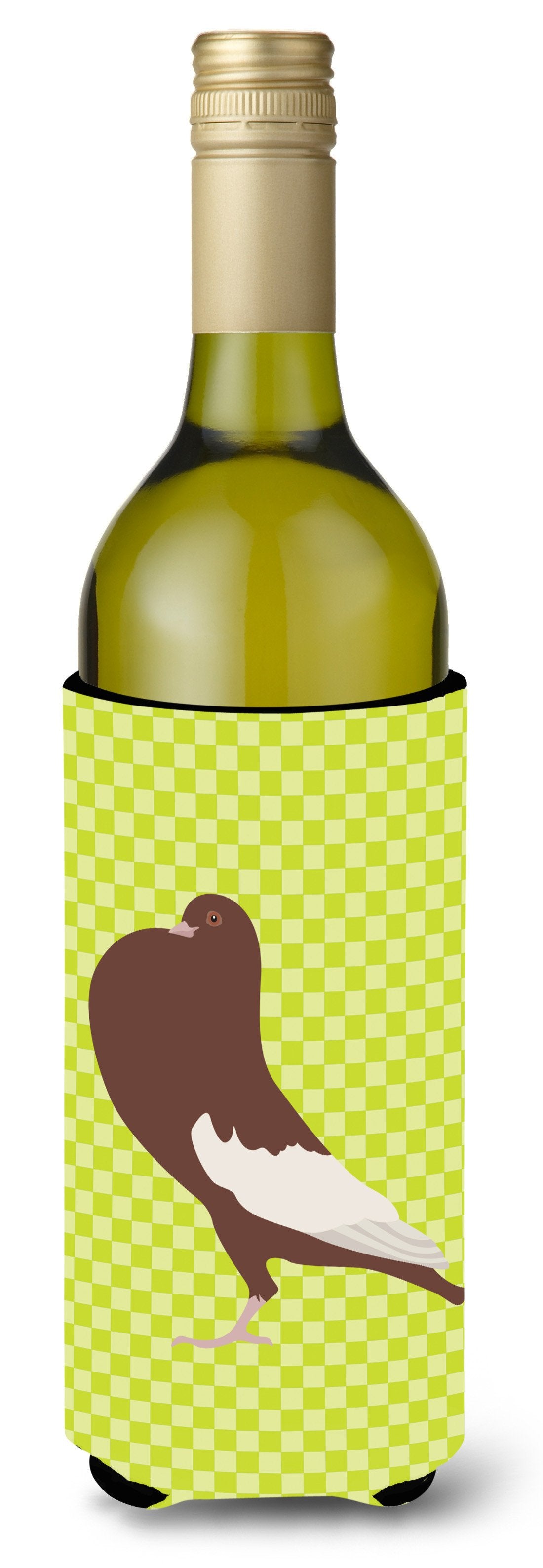 English Pouter Pigeon Green Wine Bottle Beverge Insulator Hugger BB7780LITERK by Caroline&#39;s Treasures