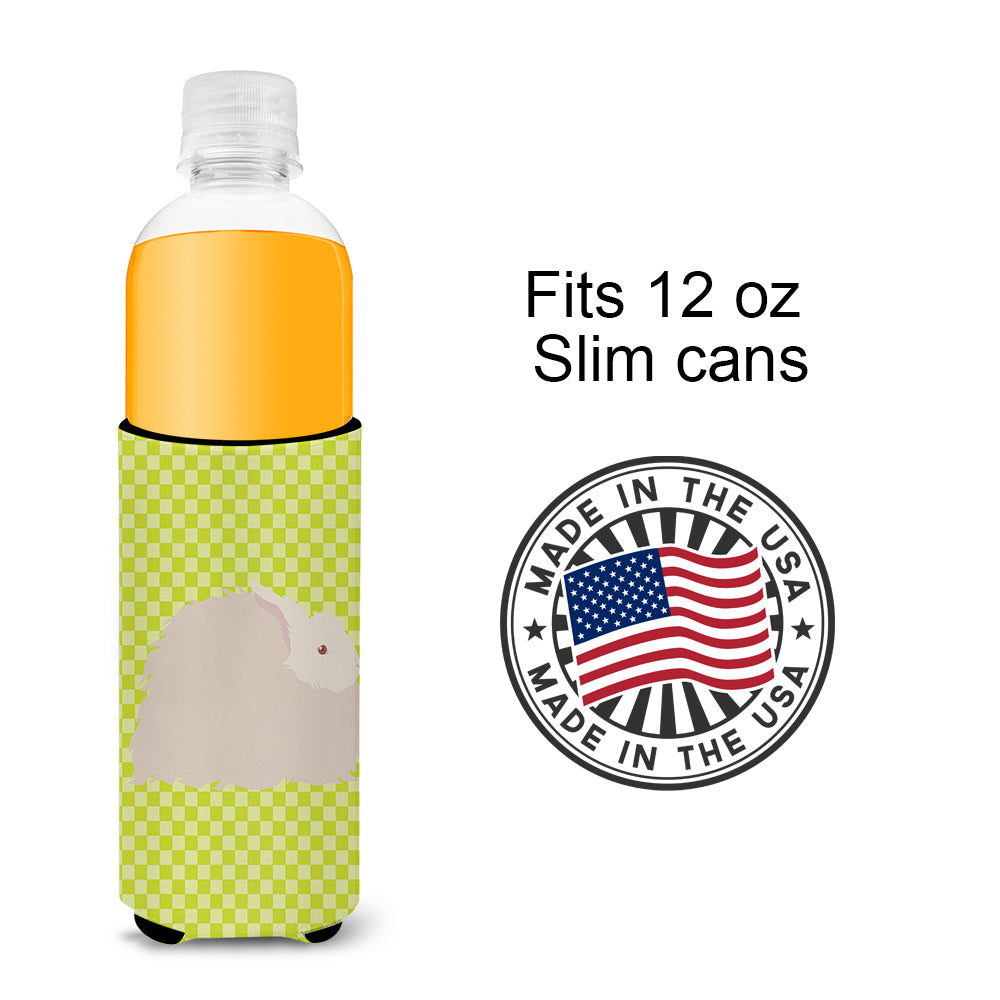 Fluffy Angora Rabbit Green  Ultra Hugger for slim cans