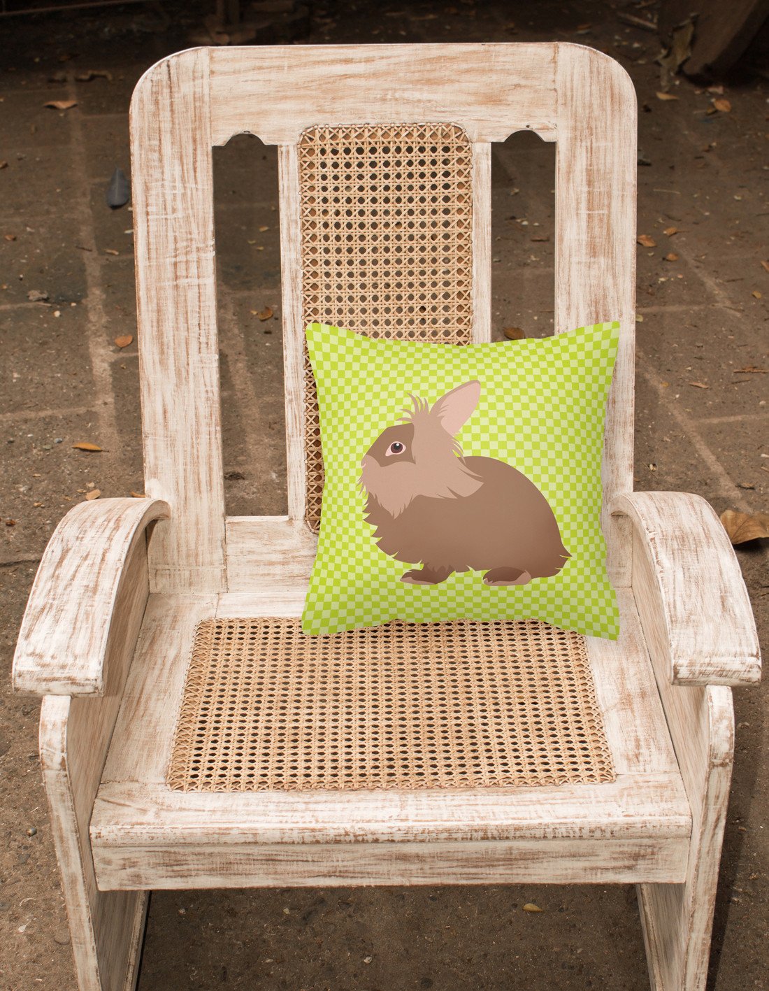 Lionhead Rabbit Green Fabric Decorative Pillow BB7786PW1818 by Caroline's Treasures