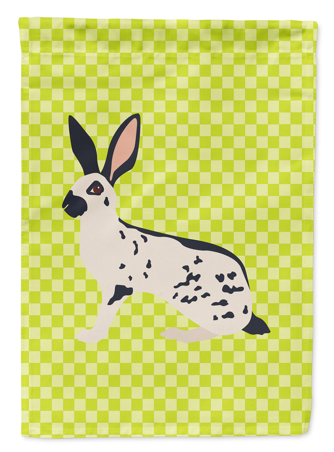 English Spot Rabbit Green Flag Canvas House Size BB7787CHF