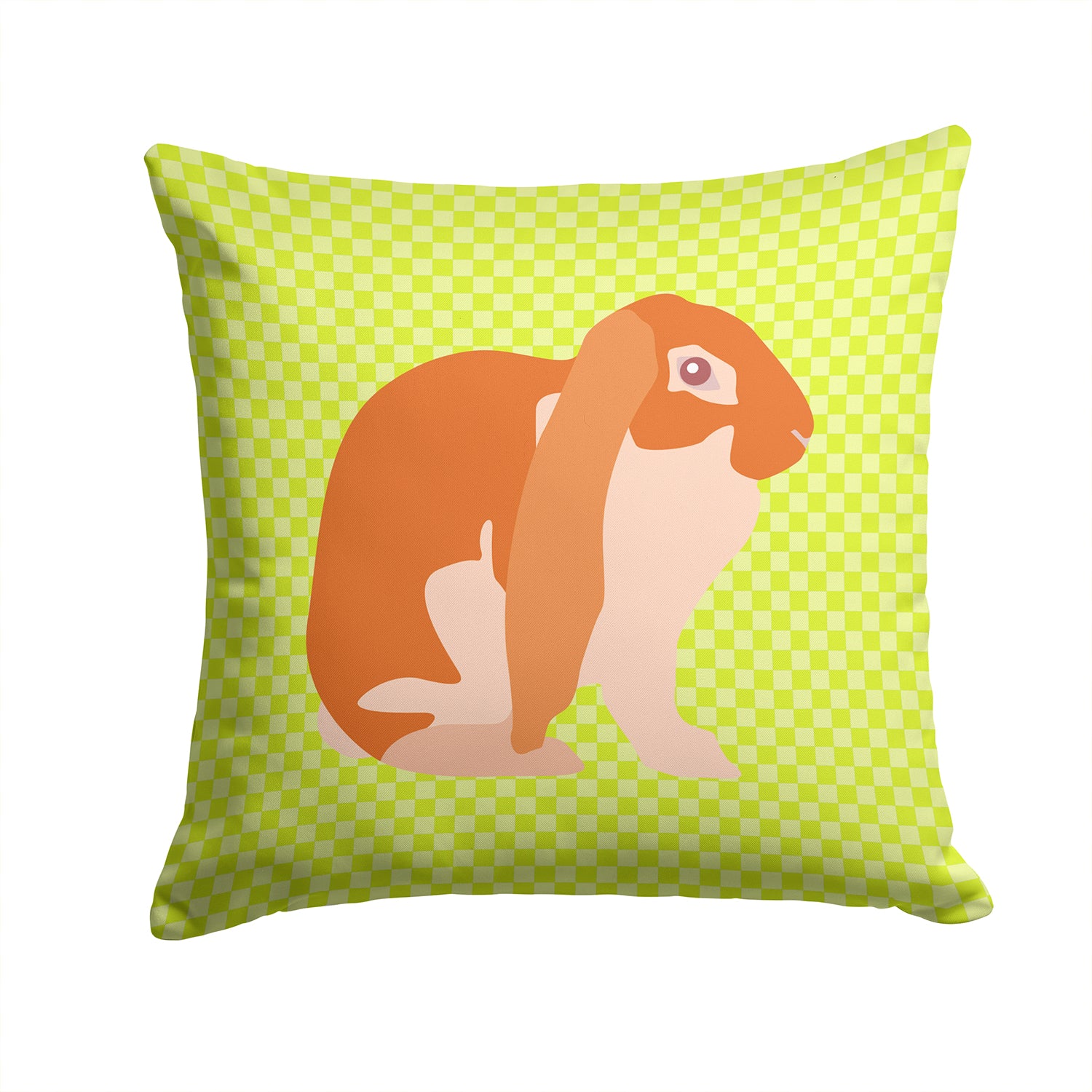 English Lop Rabbit Green Fabric Decorative Pillow BB7788PW1414 - the-store.com