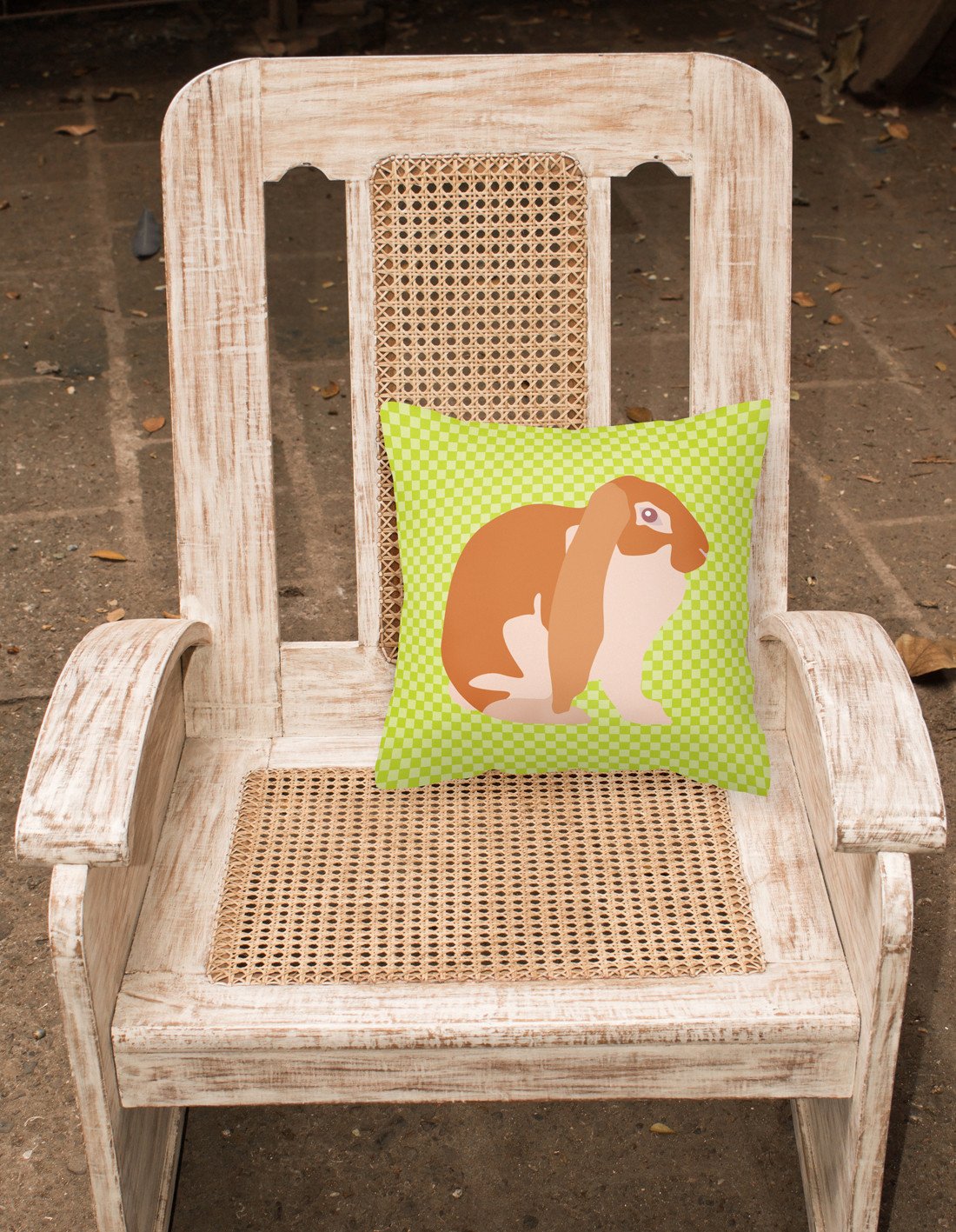English Lop Rabbit Green Fabric Decorative Pillow BB7788PW1818 by Caroline's Treasures