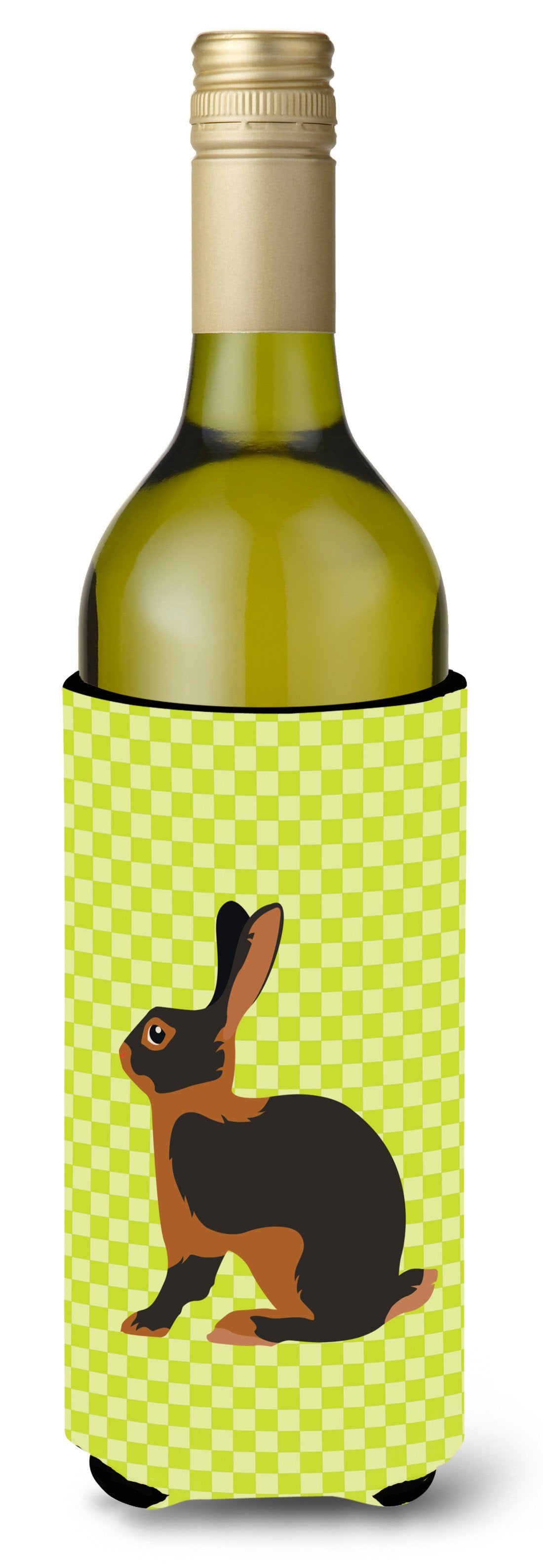 Tan Rabbit Green Wine Bottle Beverge Insulator Hugger BB7789LITERK by Caroline&#39;s Treasures