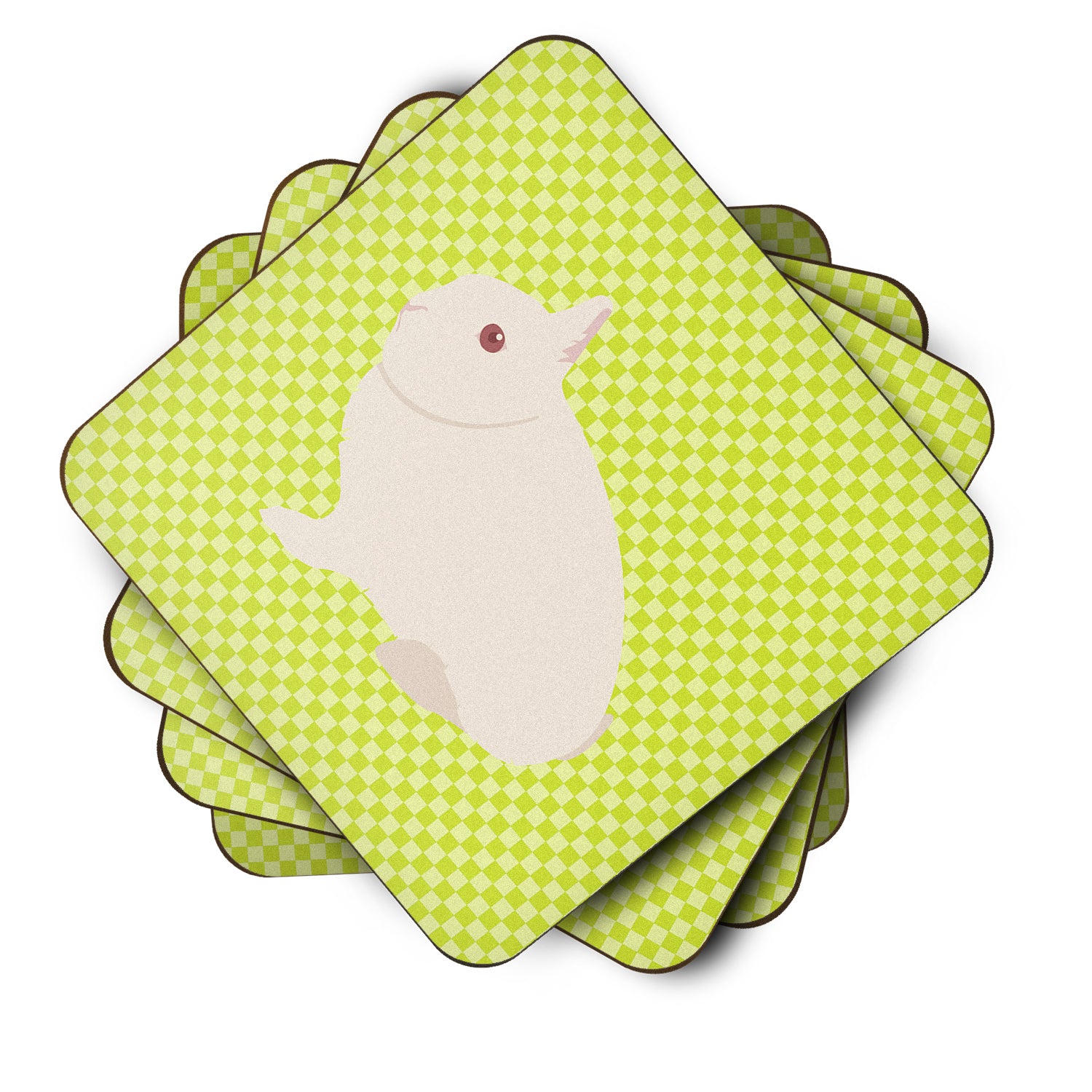 Hermelin Rabbit Green Foam Coaster Set of 4 BB7790FC - the-store.com