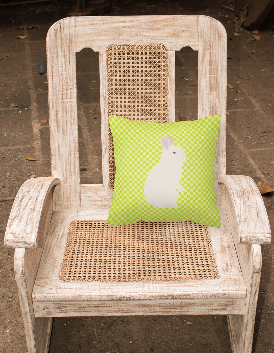 New Zealand White Rabbit Green Fabric Decorative Pillow BB7791PW1818 by Caroline's Treasures