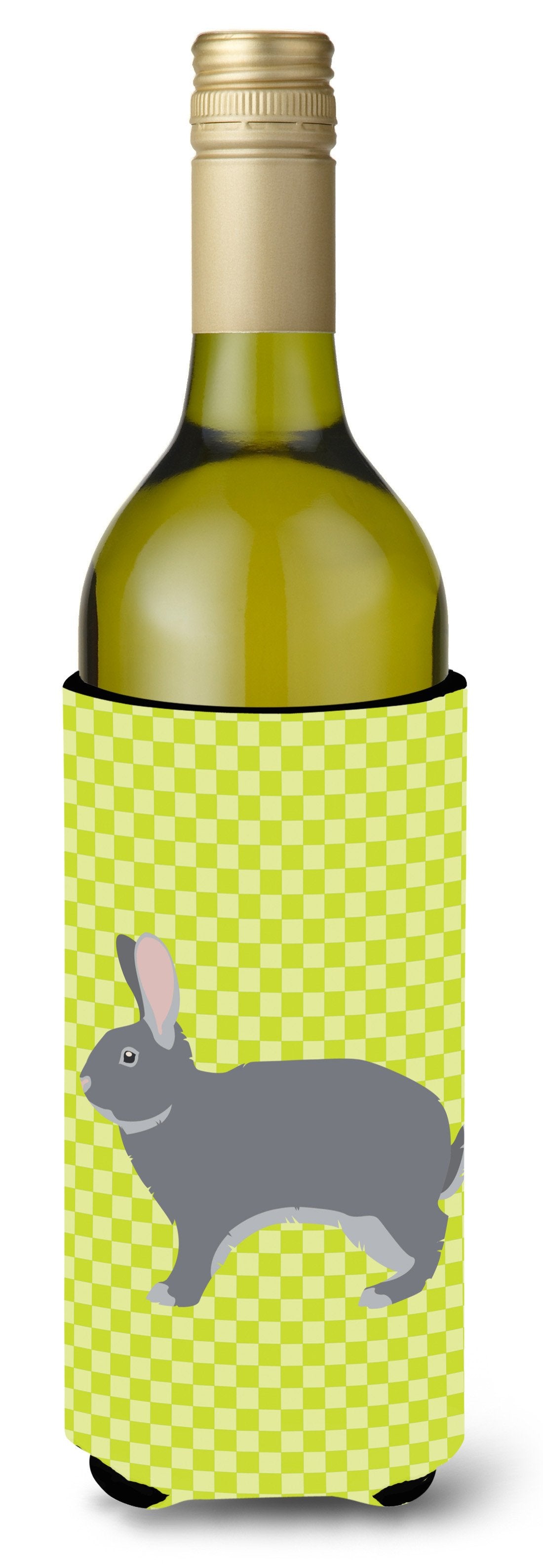 Giant Chinchilla Rabbit Green Wine Bottle Beverge Insulator Hugger BB7792LITERK by Caroline&#39;s Treasures