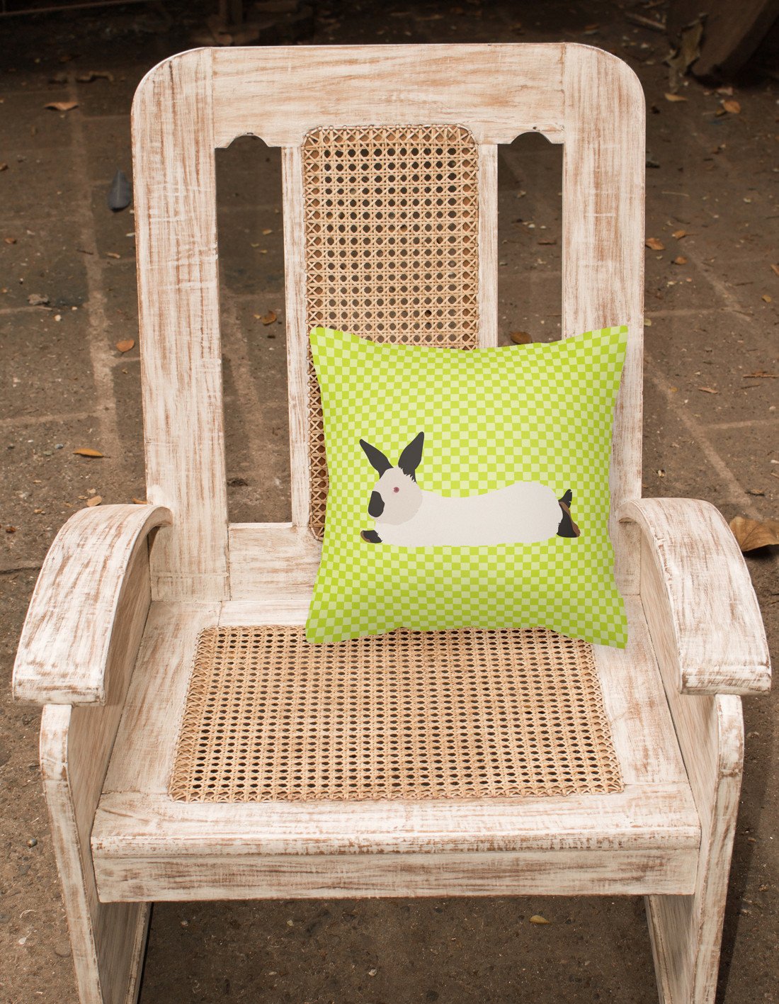 Caroline's Treasures California White Rabbit Green Fabric Decorative Pillow BB7793PW1818