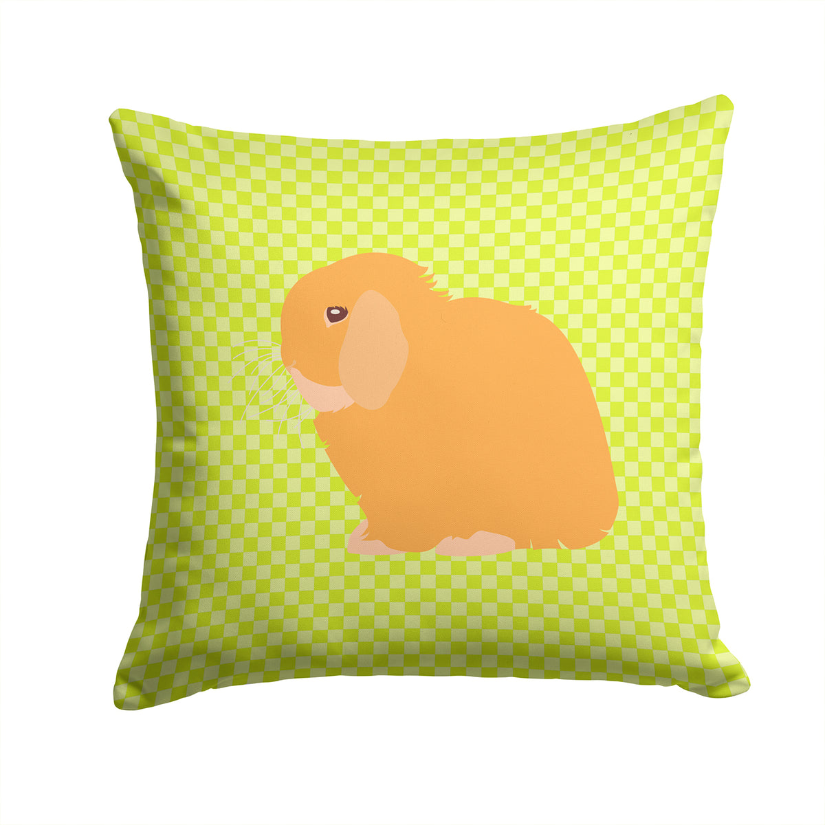 Holland Lop Rabbit Green Fabric Decorative Pillow BB7794PW1414 - the-store.com
