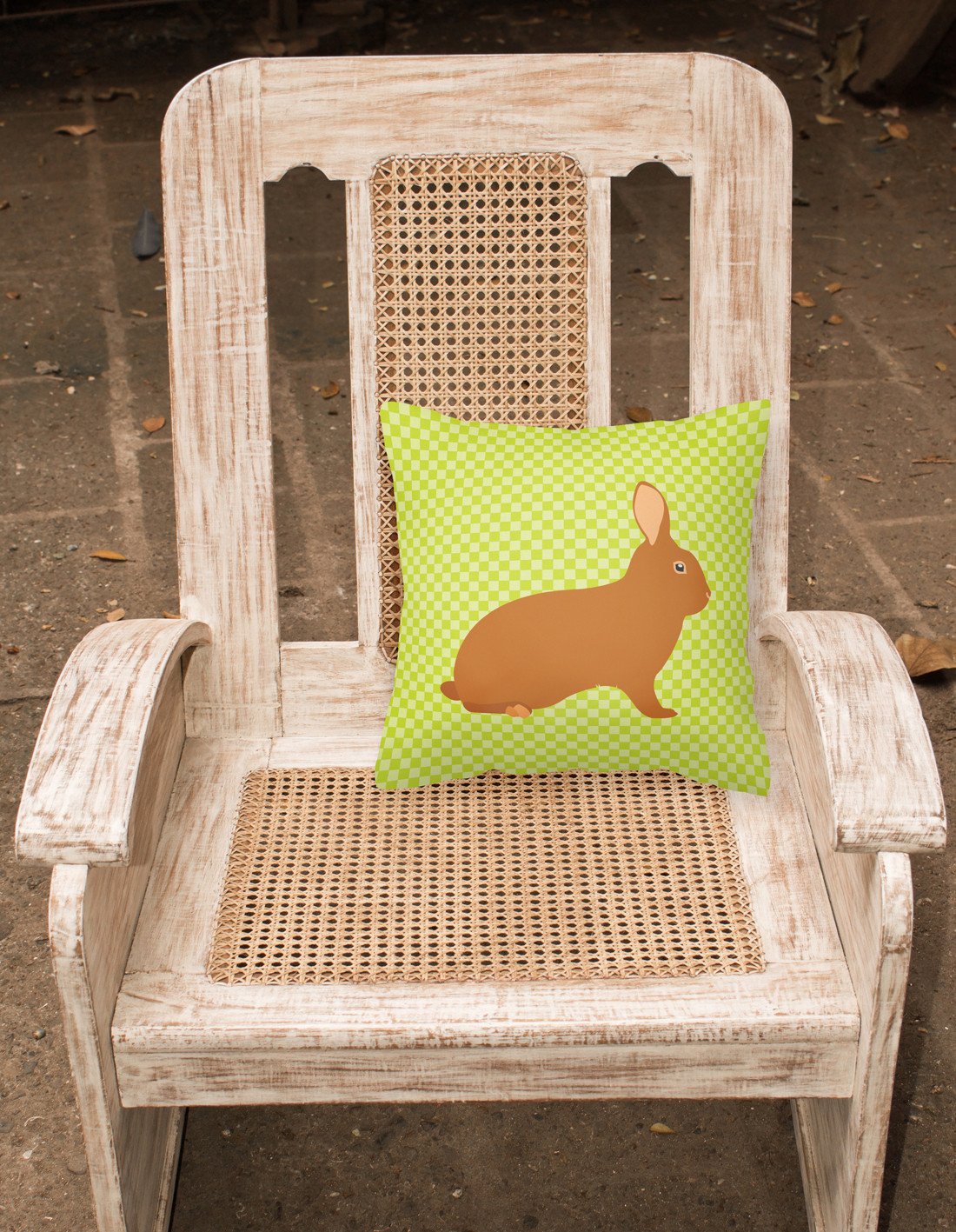 Rex Rabbit Green Fabric Decorative Pillow BB7795PW1818 by Caroline's Treasures
