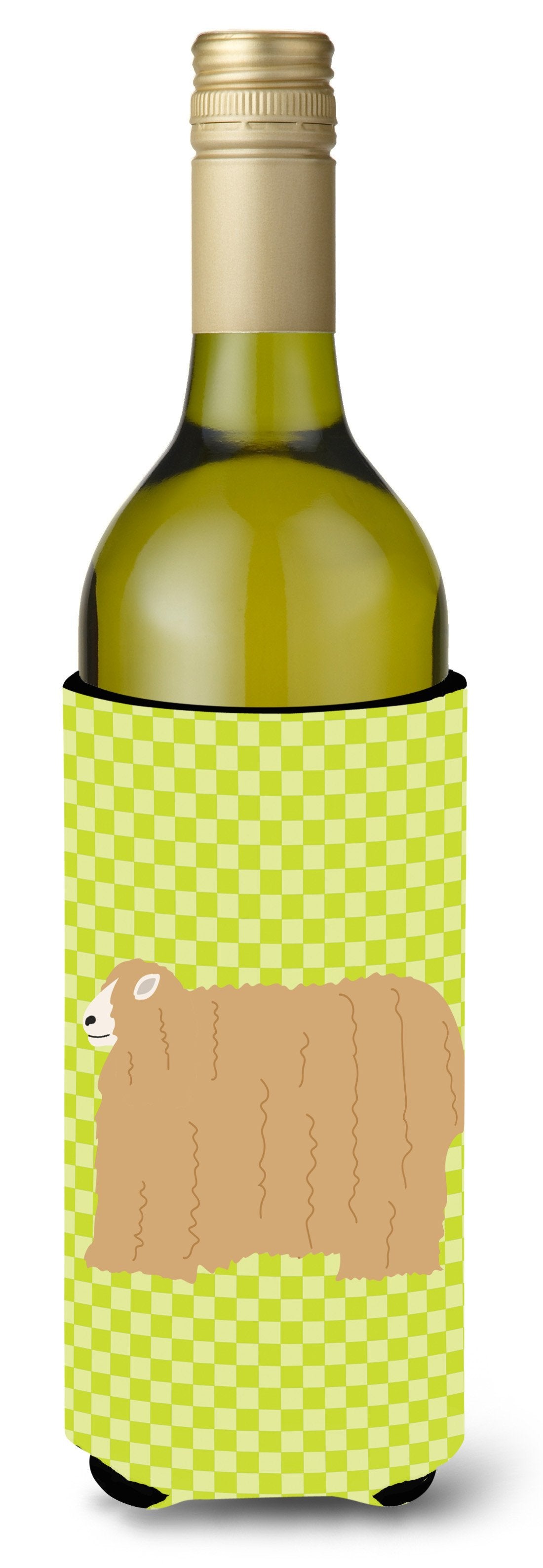 Lincoln Longwool Sheep Green Wine Bottle Beverge Insulator Hugger BB7797LITERK by Caroline&#39;s Treasures