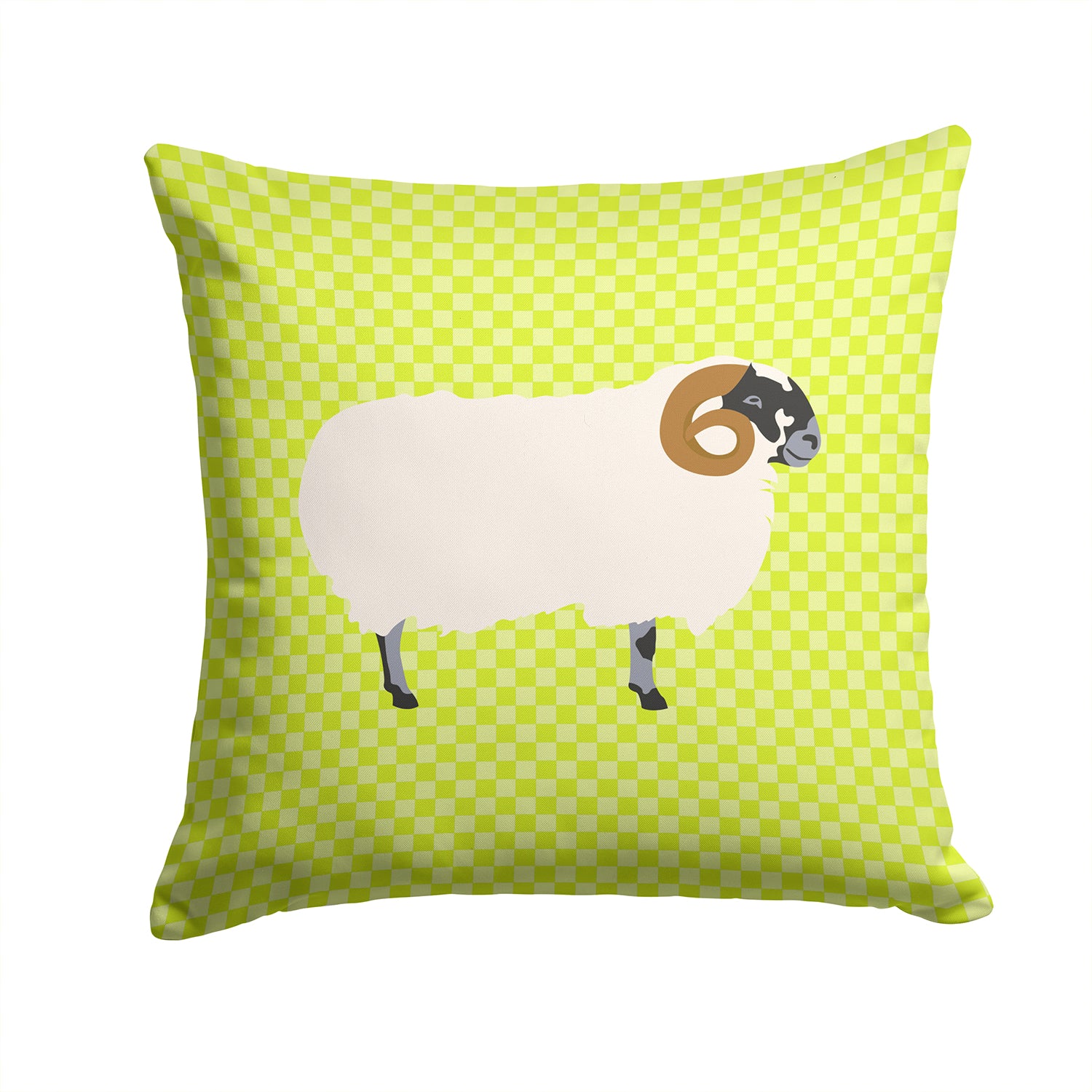 Scottish Blackface Sheep Green Fabric Decorative Pillow BB7799PW1414 - the-store.com