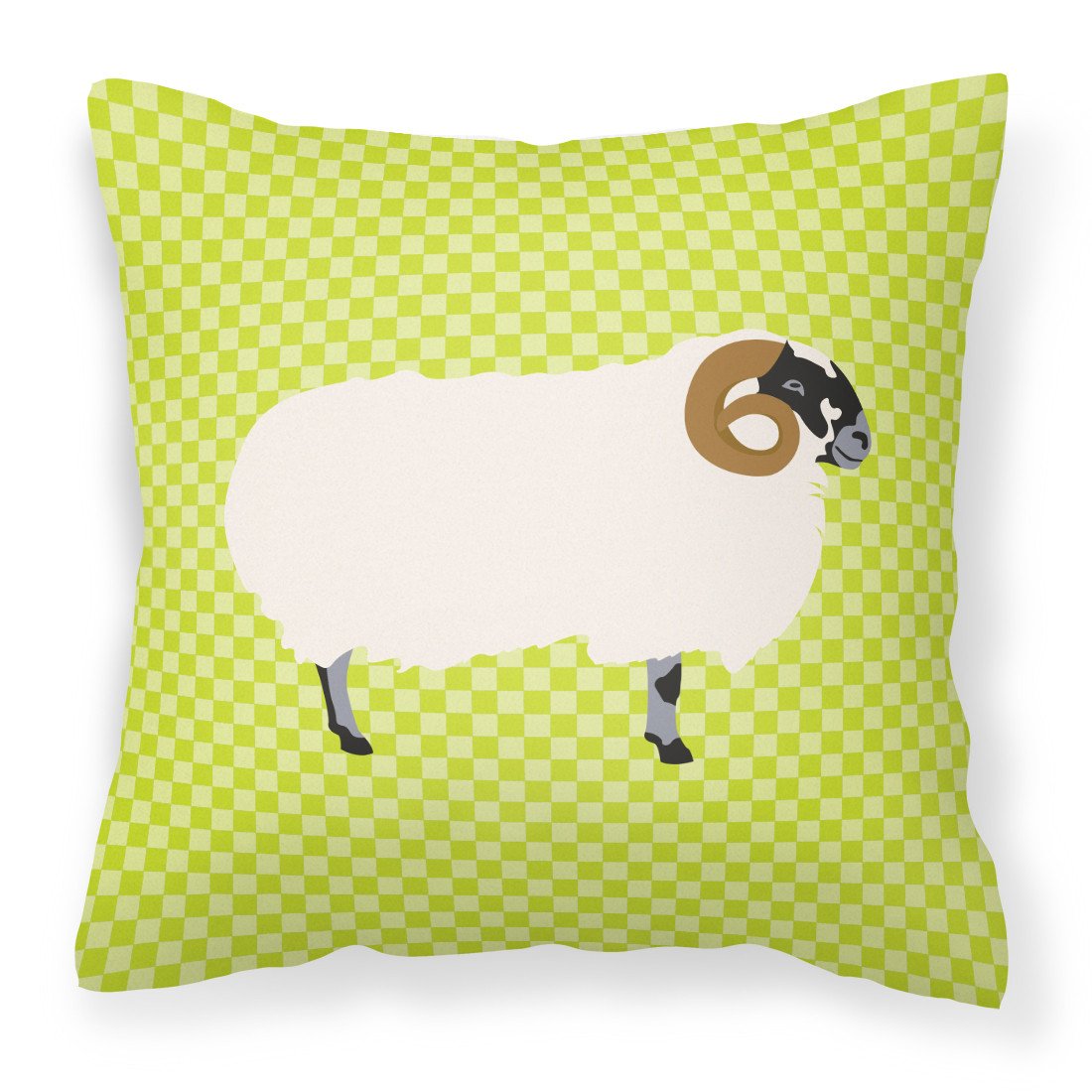 Scottish Blackface Sheep Green Fabric Decorative Pillow BB7799PW1818 by Caroline&#39;s Treasures