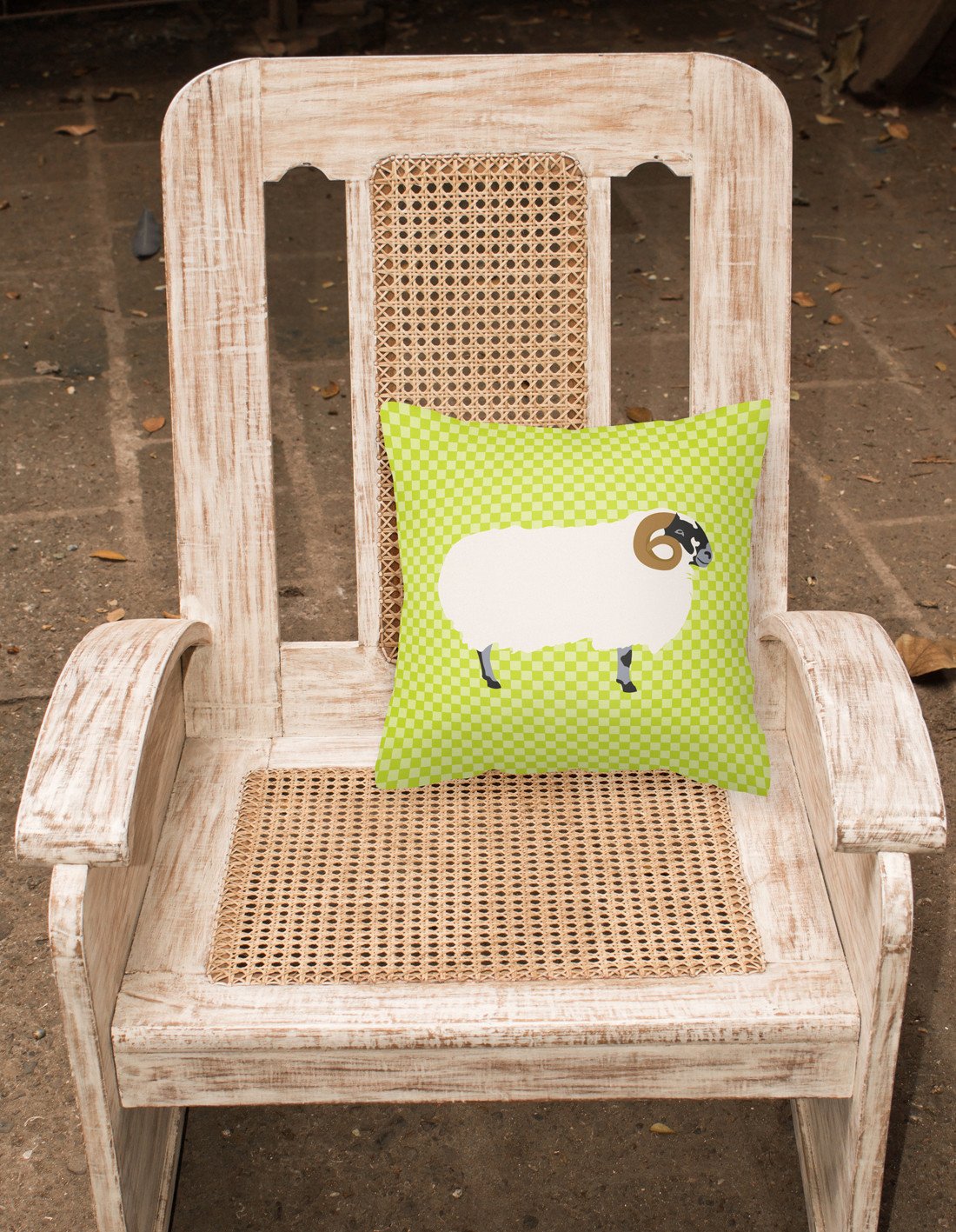 Scottish Blackface Sheep Green Fabric Decorative Pillow BB7799PW1818 by Caroline's Treasures