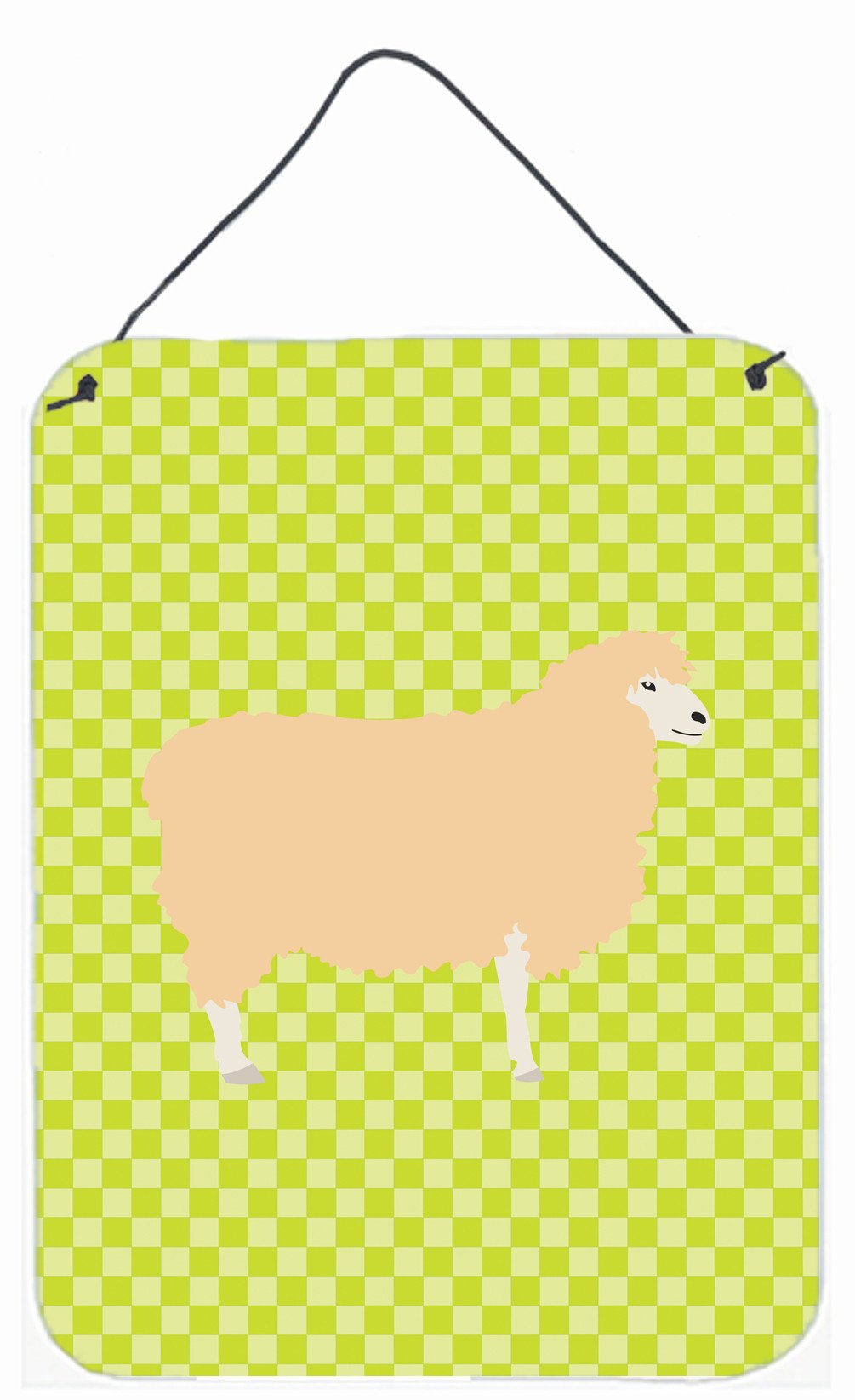 English Leicester Longwool Sheep Green Wall or Door Hanging Prints BB7800DS1216 by Caroline's Treasures
