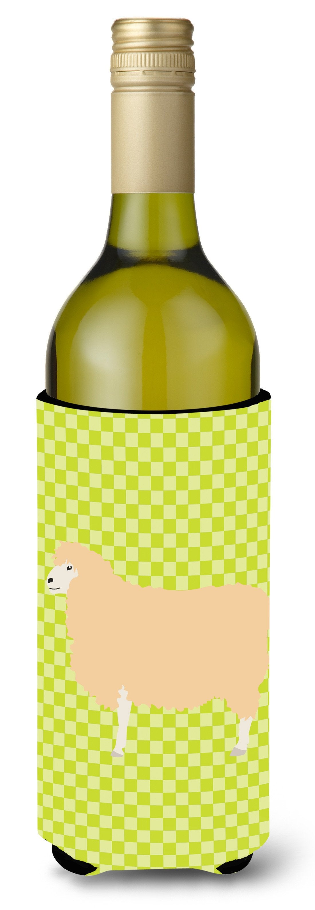 English Leicester Longwool Sheep Green Wine Bottle Beverge Insulator Hugger BB7800LITERK by Caroline&#39;s Treasures