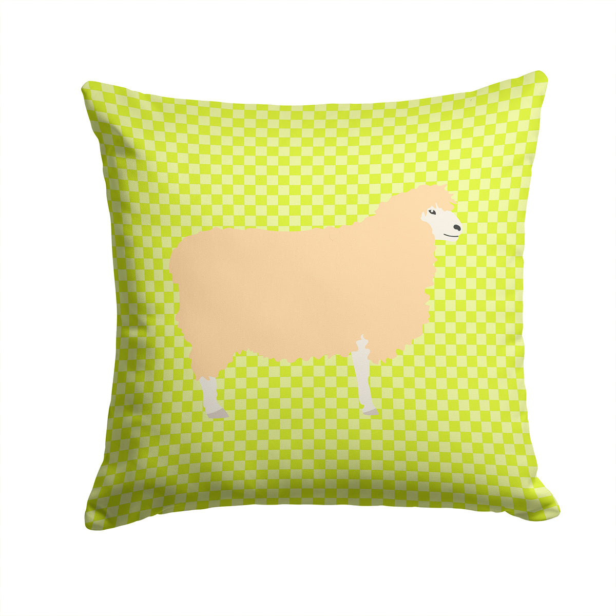 English Leicester Longwool Sheep Green Fabric Decorative Pillow BB7800PW1414 - the-store.com