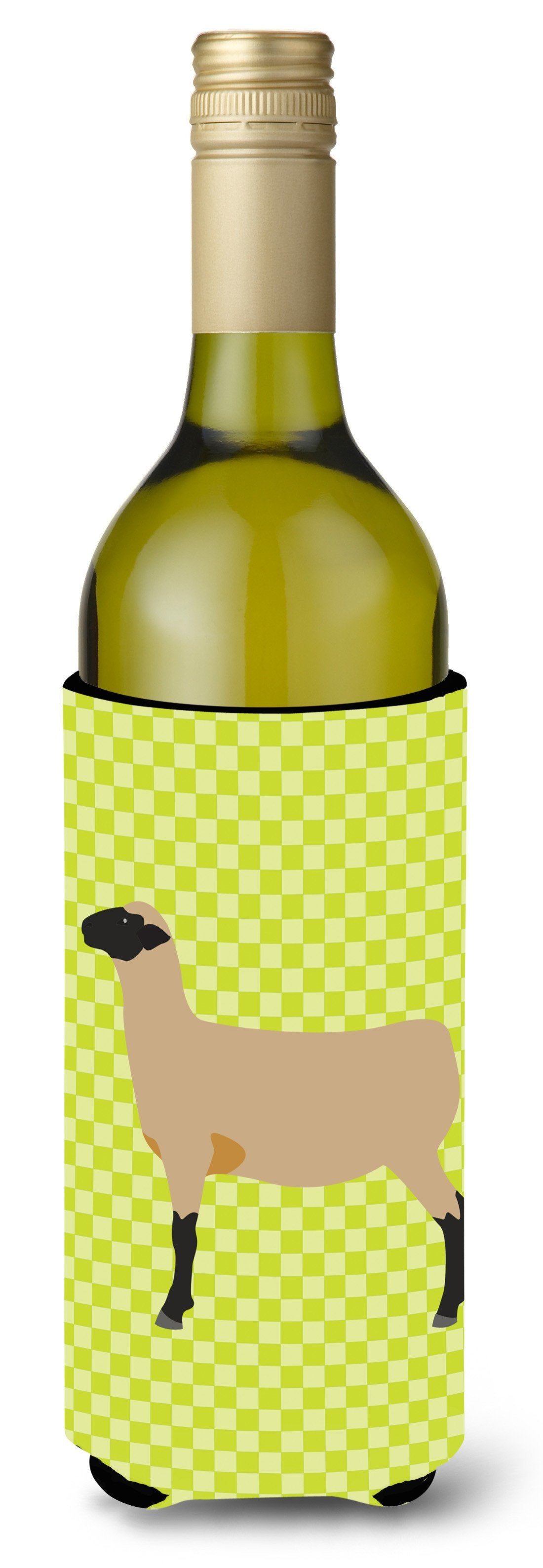 Hampshire Down Sheep Green Wine Bottle Beverge Insulator Hugger BB7802LITERK by Caroline&#39;s Treasures