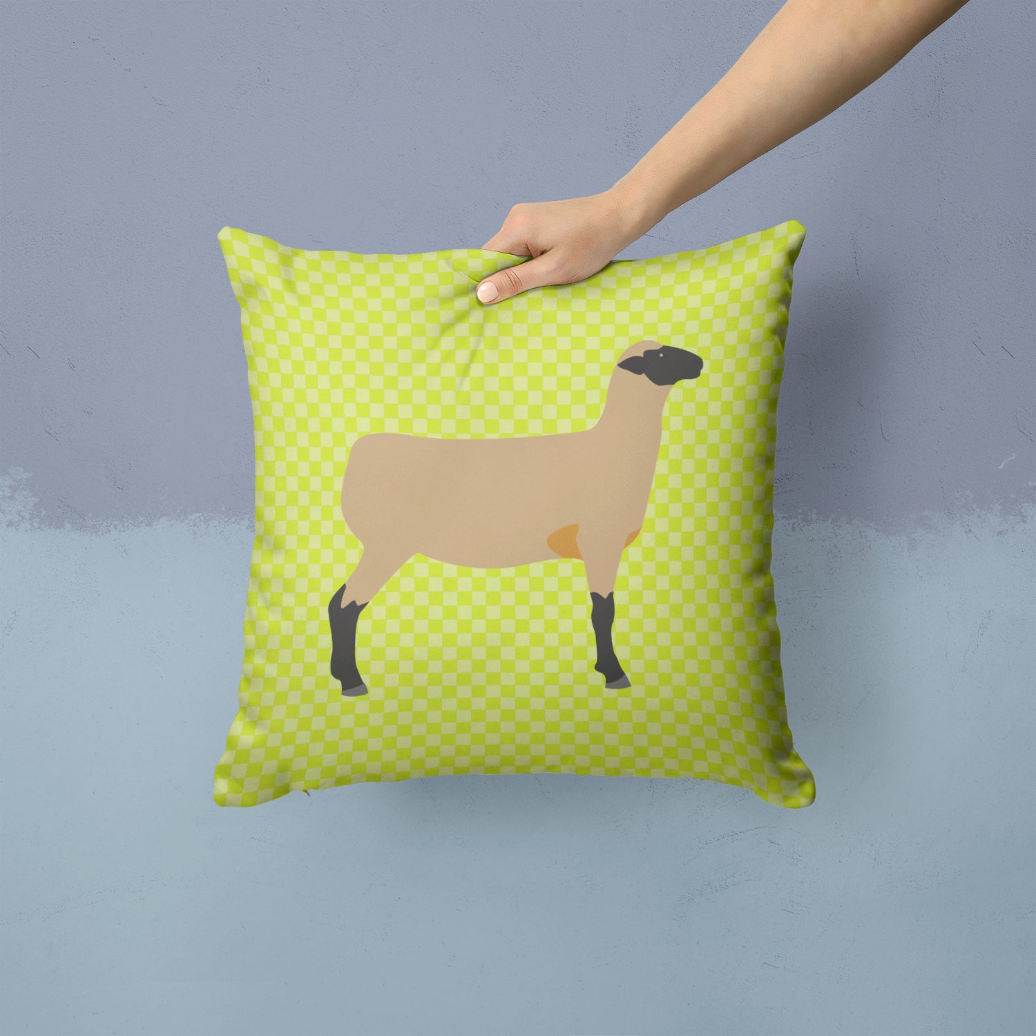 Hampshire Down Sheep Green Fabric Decorative Pillow BB7802PW1414 - the-store.com