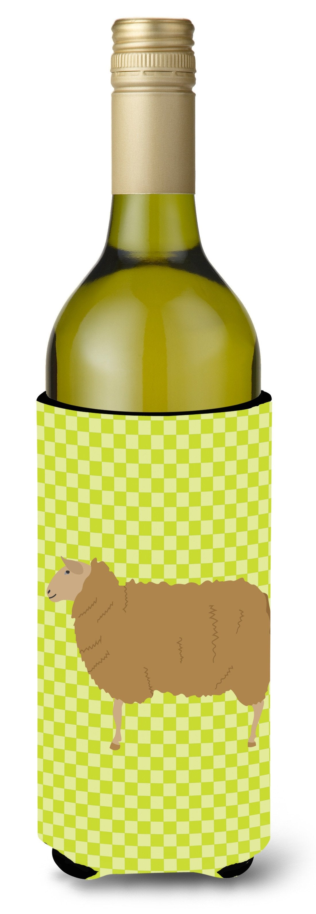East Friesian Sheep Green Wine Bottle Beverge Insulator Hugger BB7803LITERK by Caroline's Treasures