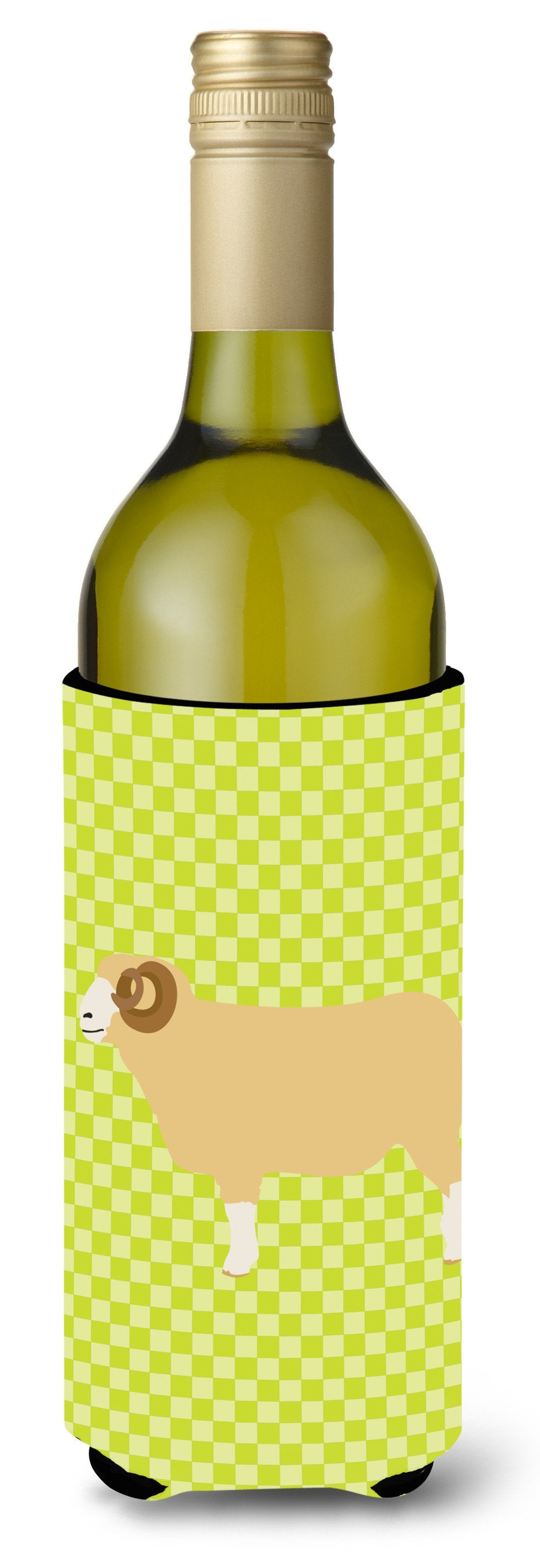 Horned Dorset Sheep Green Wine Bottle Beverge Insulator Hugger BB7806LITERK by Caroline&#39;s Treasures