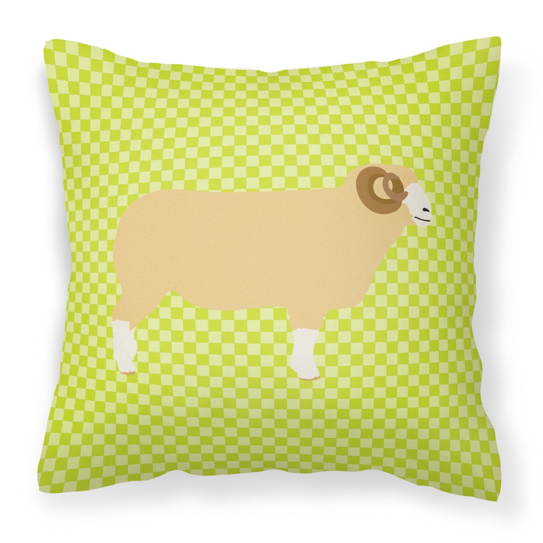 Horned Dorset Sheep Green Fabric Decorative Pillow BB7806PW1818 by Caroline's Treasures