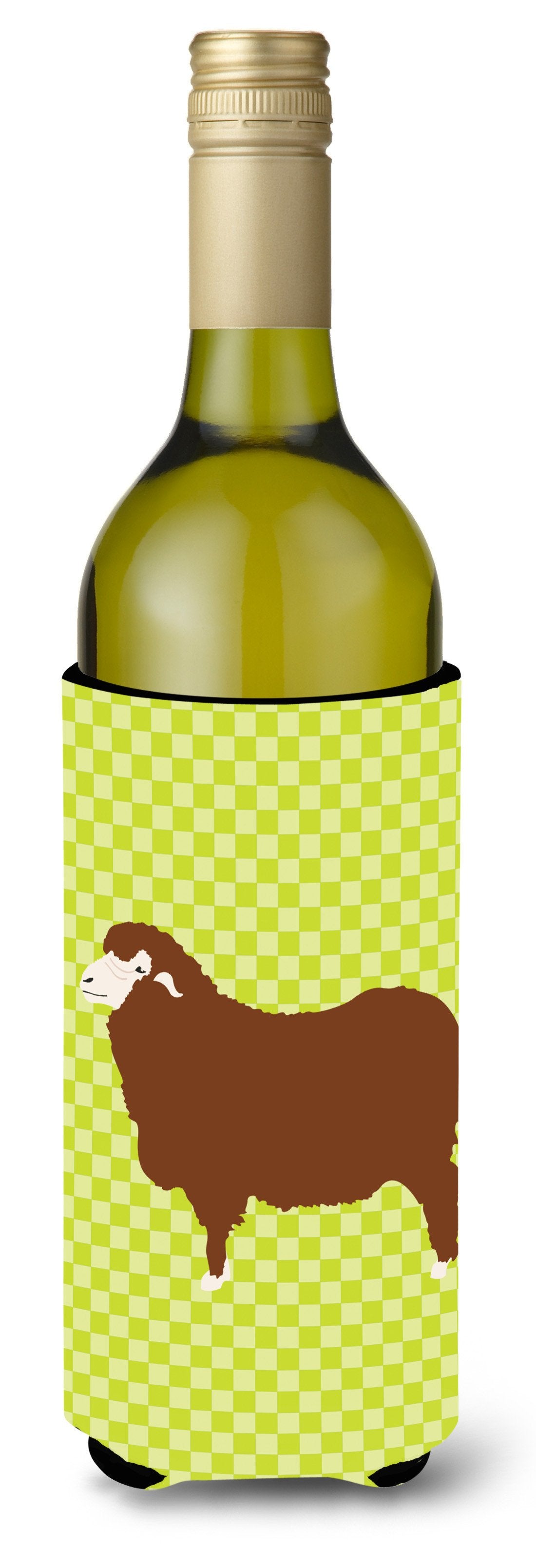 Merino Sheep Green Wine Bottle Beverge Insulator Hugger BB7807LITERK by Caroline&#39;s Treasures
