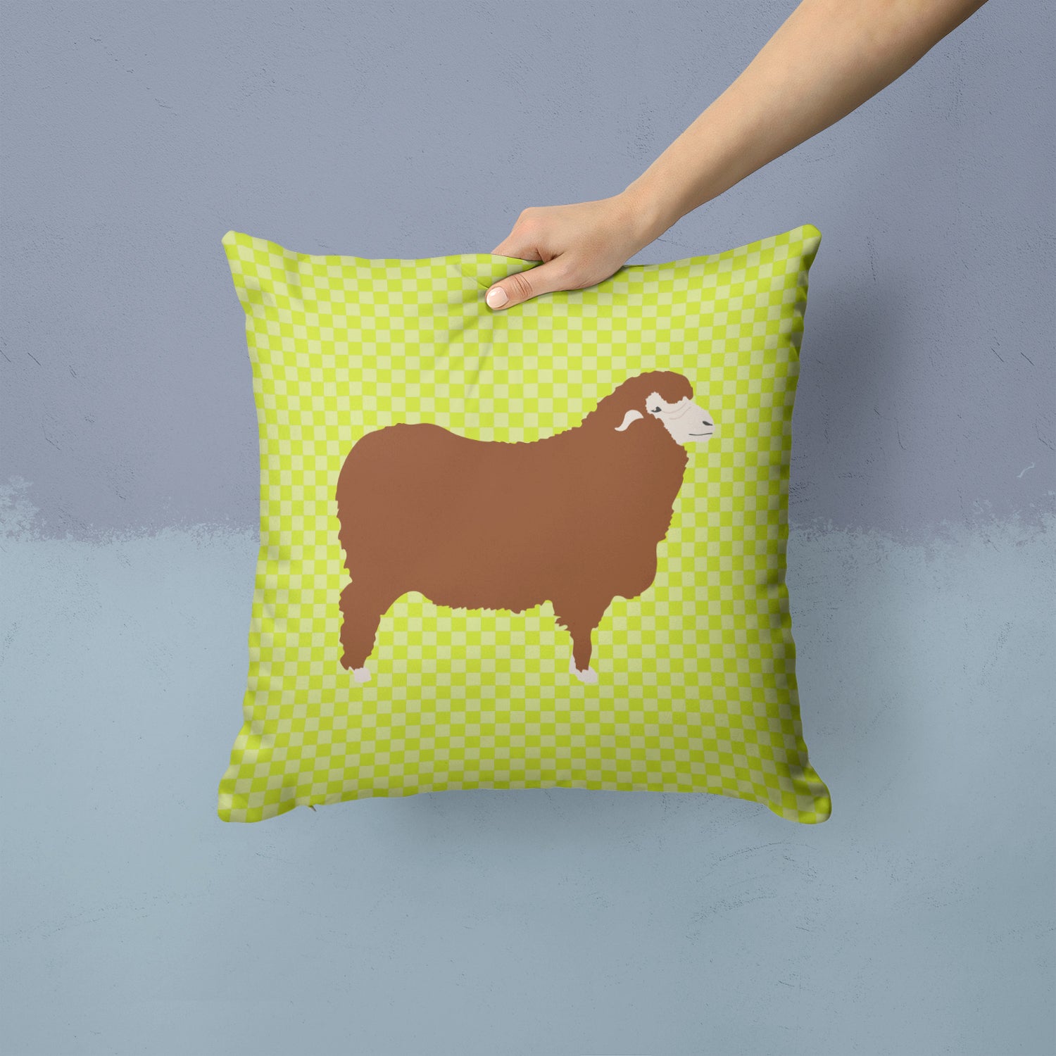 Merino Sheep Green Fabric Decorative Pillow BB7807PW1414 - the-store.com