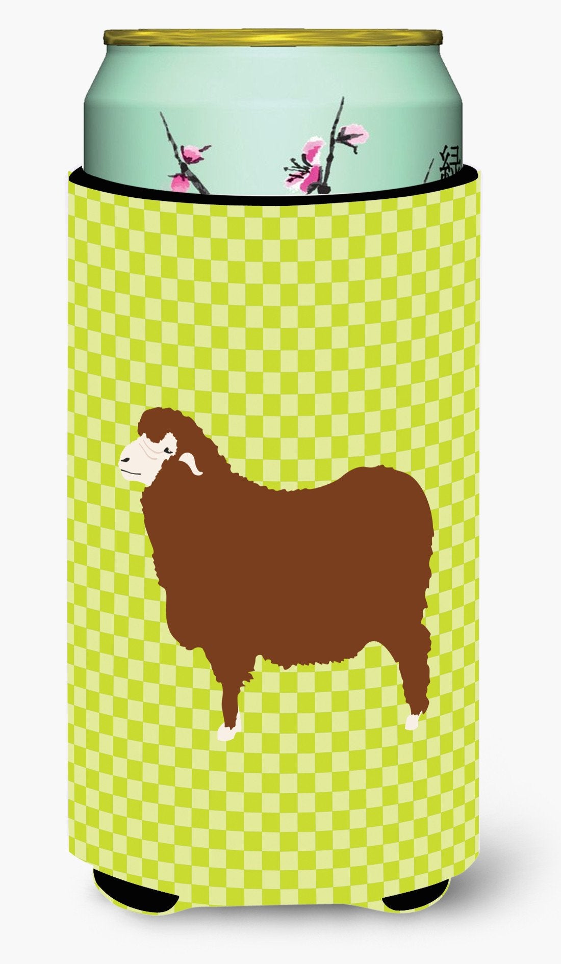 Merino Sheep Green Tall Boy Beverage Insulator Hugger BB7807TBC by Caroline's Treasures