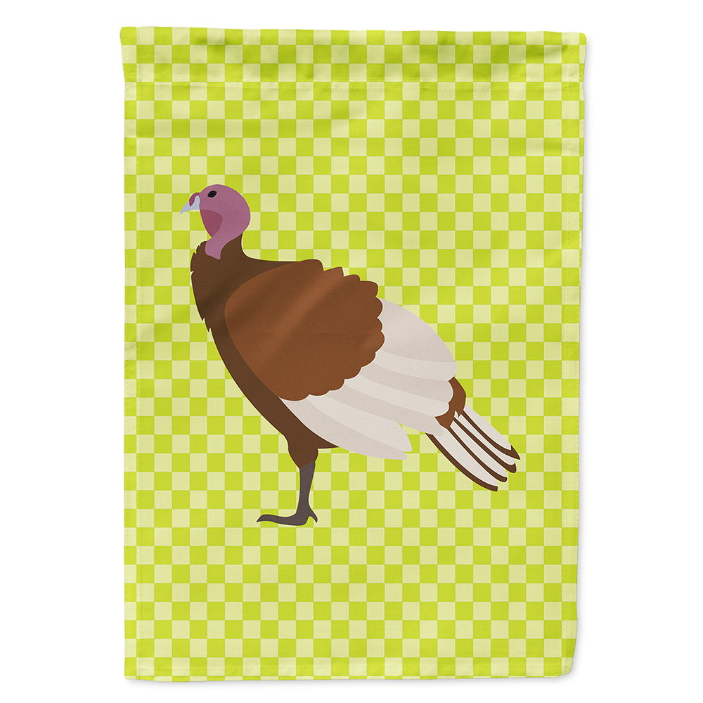 Bourbon Red Turkey Hen Green Flag Canvas House Size BB7808CHF  the-store.com.