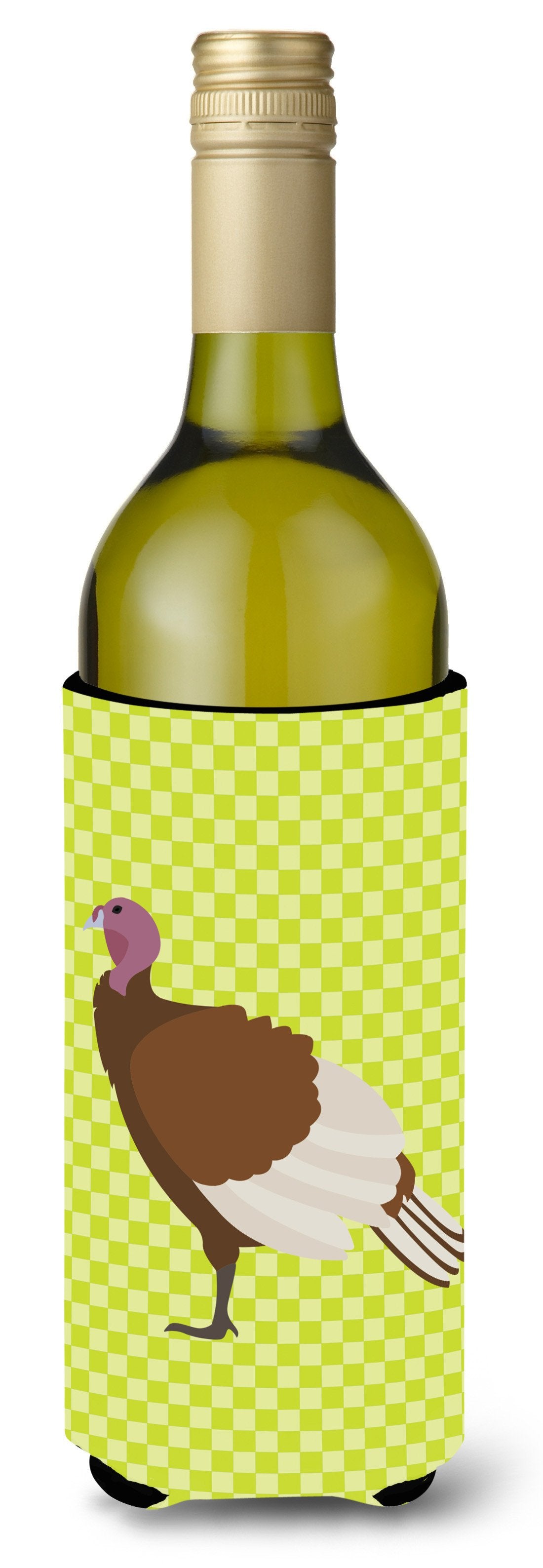 Bourbon Red Turkey Hen Green Wine Bottle Beverge Insulator Hugger BB7808LITERK by Caroline&#39;s Treasures