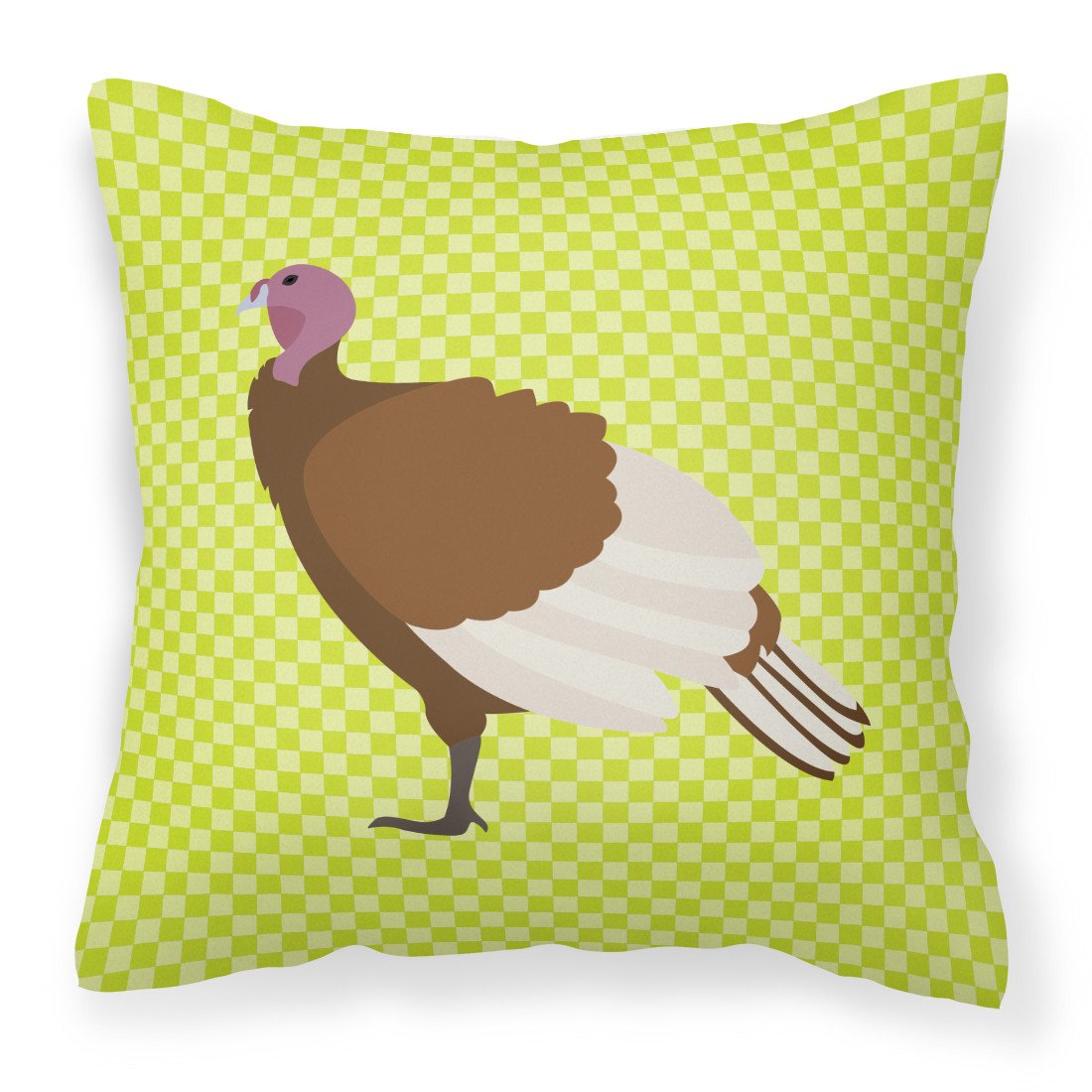 Bourbon Red Turkey Hen Green Fabric Decorative Pillow BB7808PW1818 by Caroline&#39;s Treasures