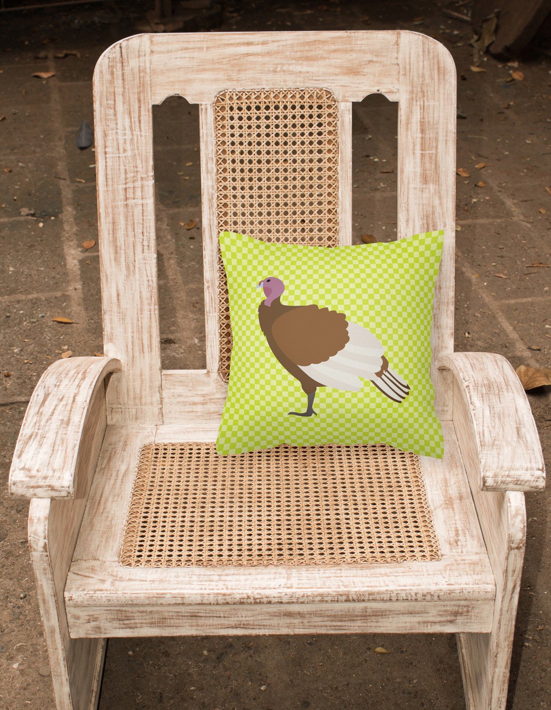 Bourbon Red Turkey Hen Green Fabric Decorative Pillow BB7808PW1818 by Caroline's Treasures