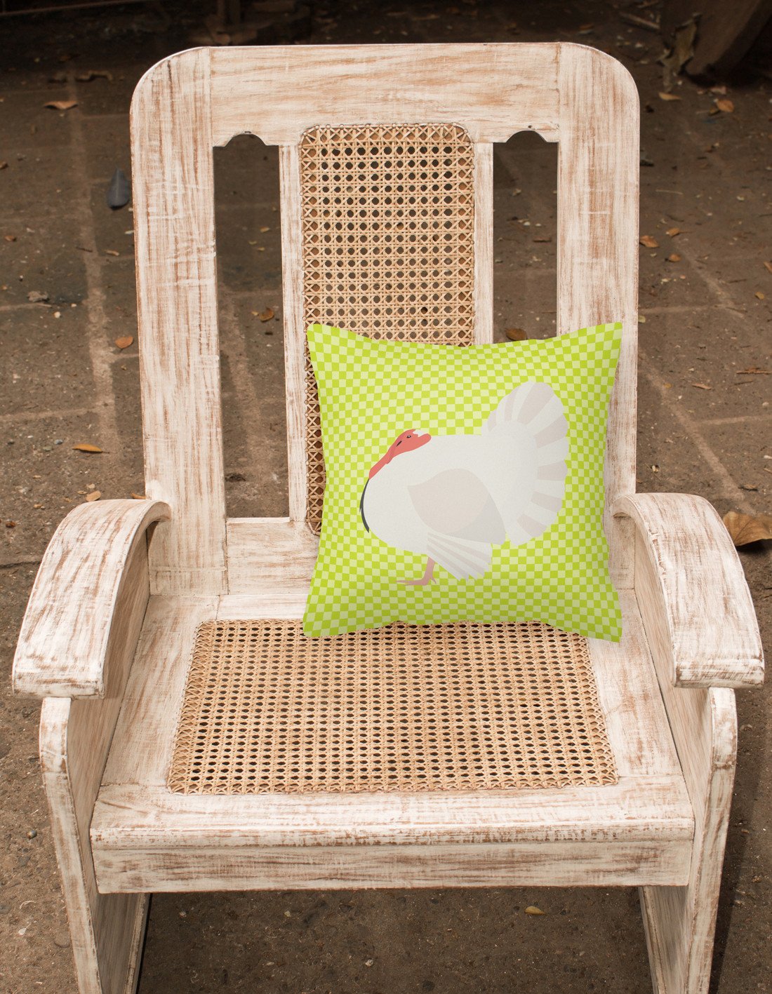White Holland Turkey Green Fabric Decorative Pillow BB7809PW1818 by Caroline's Treasures