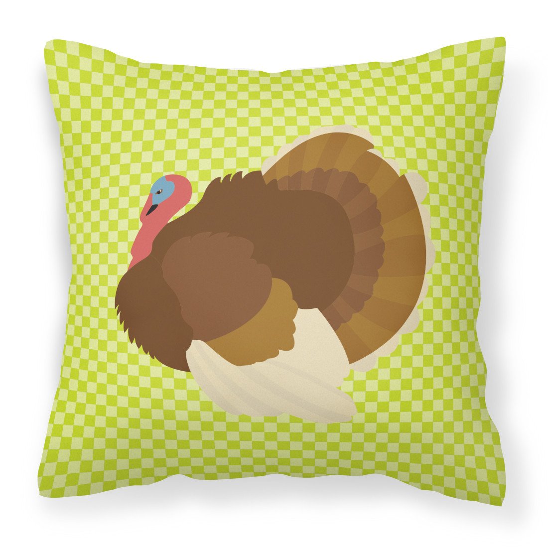 French Turkey Dindon Green Fabric Decorative Pillow BB7816PW1818 by Caroline's Treasures
