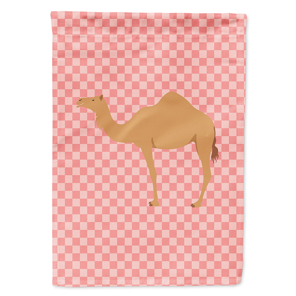 Arabian Camel Dromedary Pink Check Flag Canvas House Size BB7817CHF