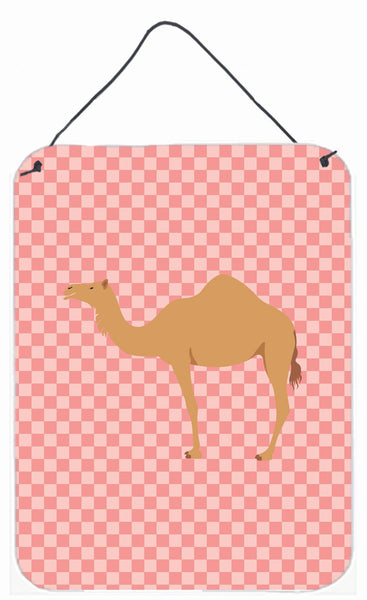 Arabian Camel Dromedary Pink Check Wall or Door Hanging Prints BB7817DS1216 by Caroline's Treasures