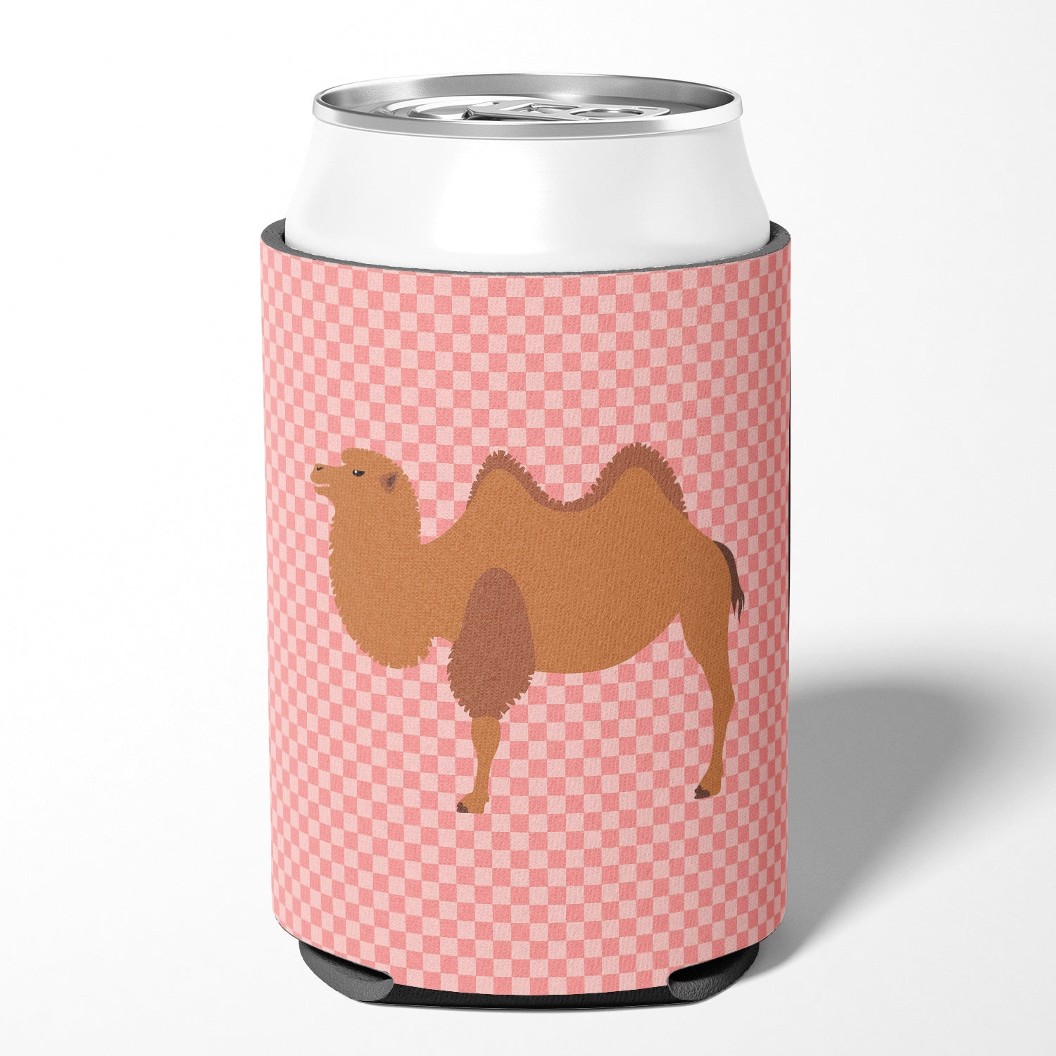 Bactrian Camel Pink Check Can or Bottle Hugger BB7818CC  the-store.com.